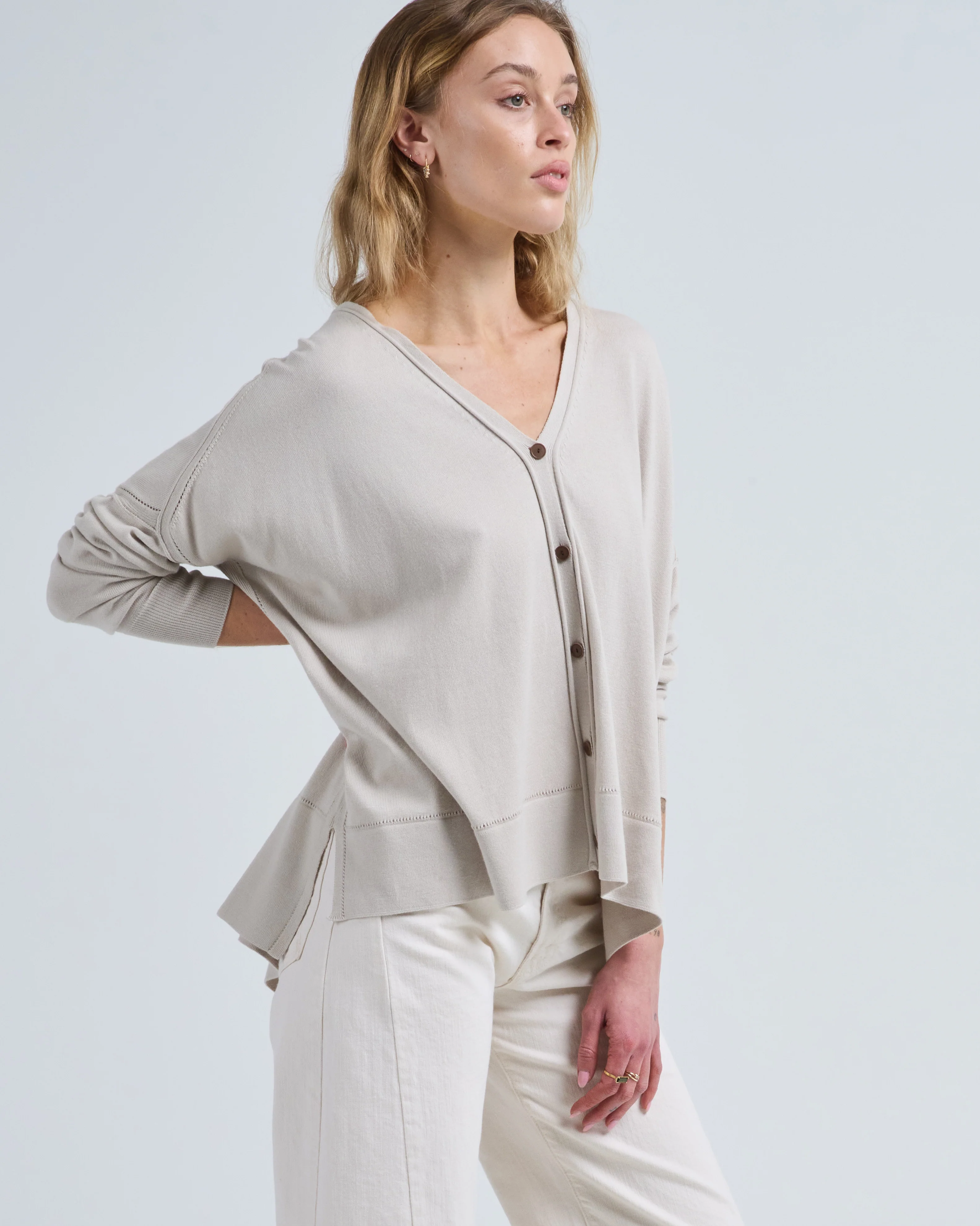 cotton pointelle cardigan - Image 2