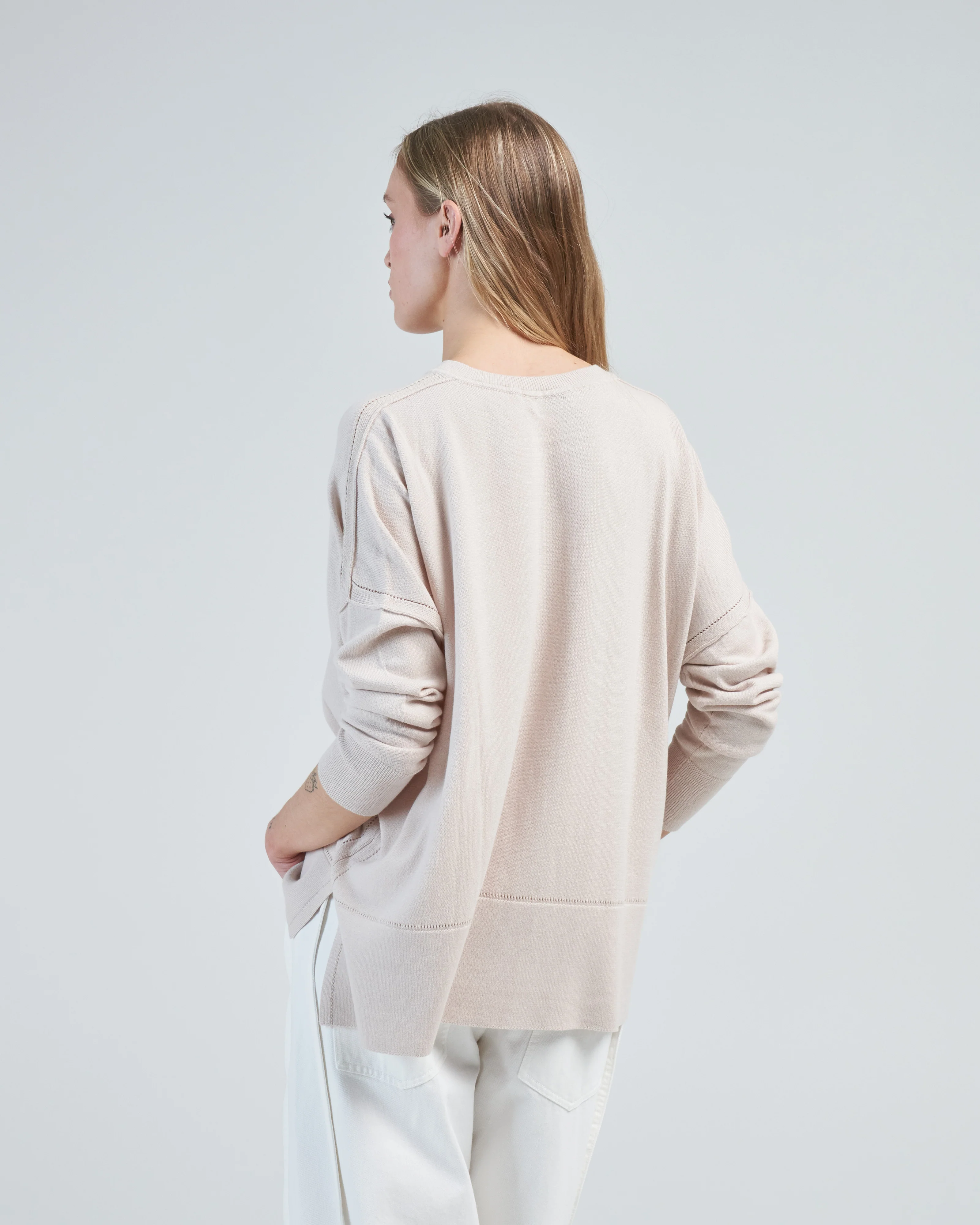 cotton pointelle v-neck - Image 4