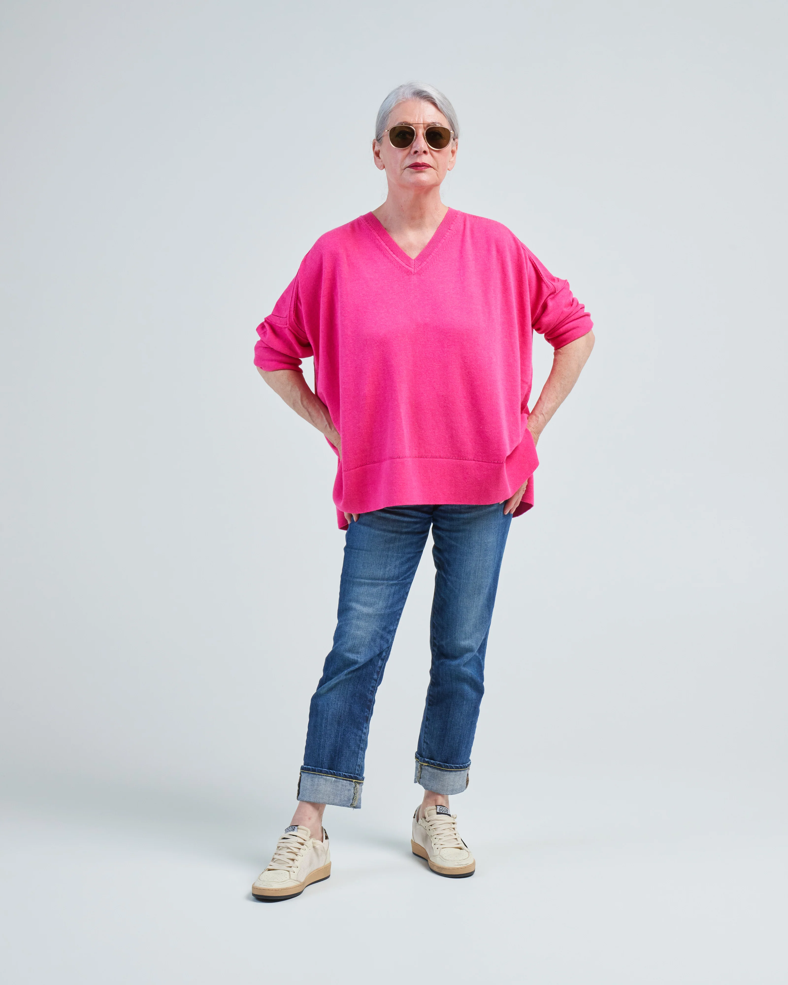 cotton pointelle v-neck - Image 2