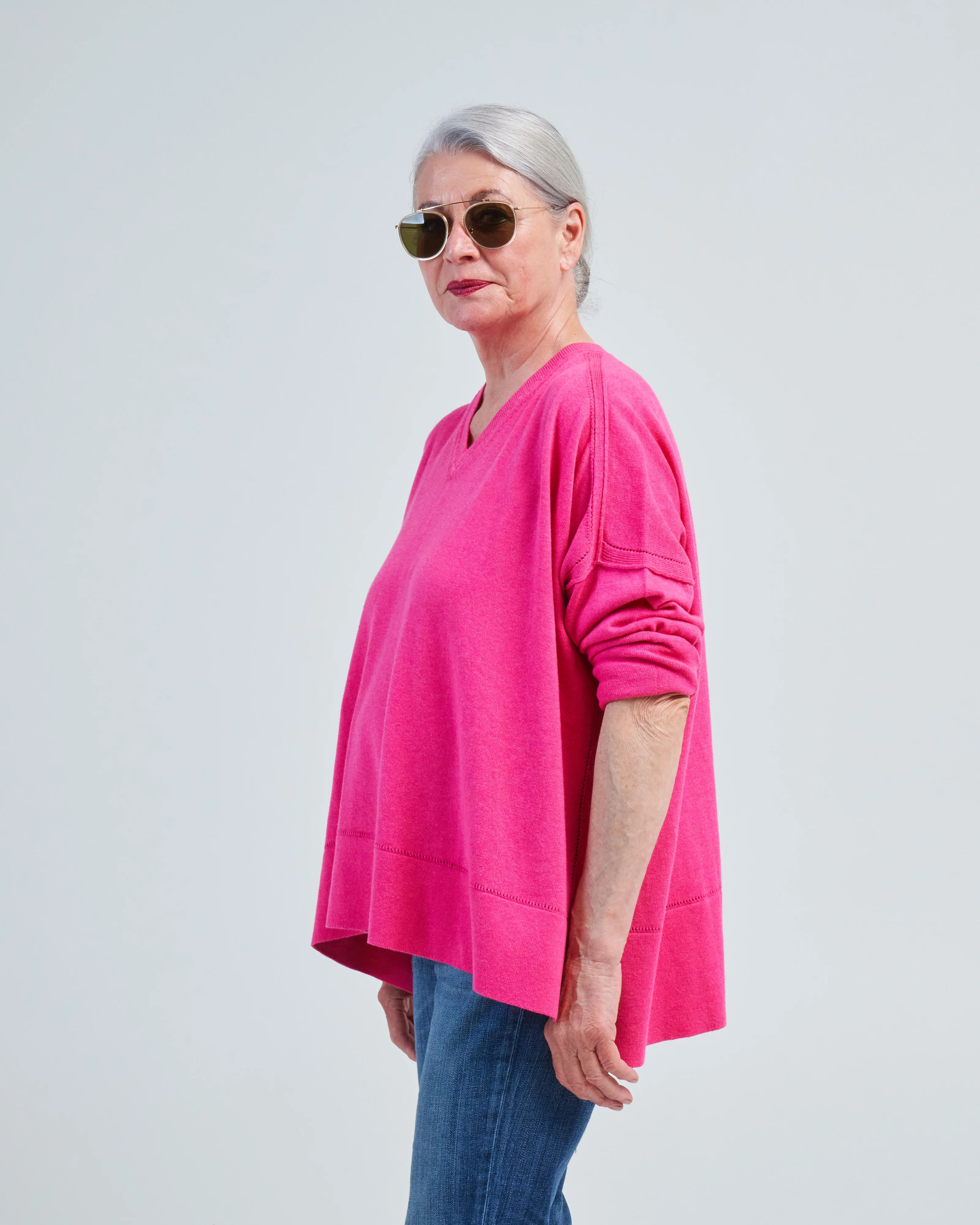 cotton pointelle v-neck - Image 3