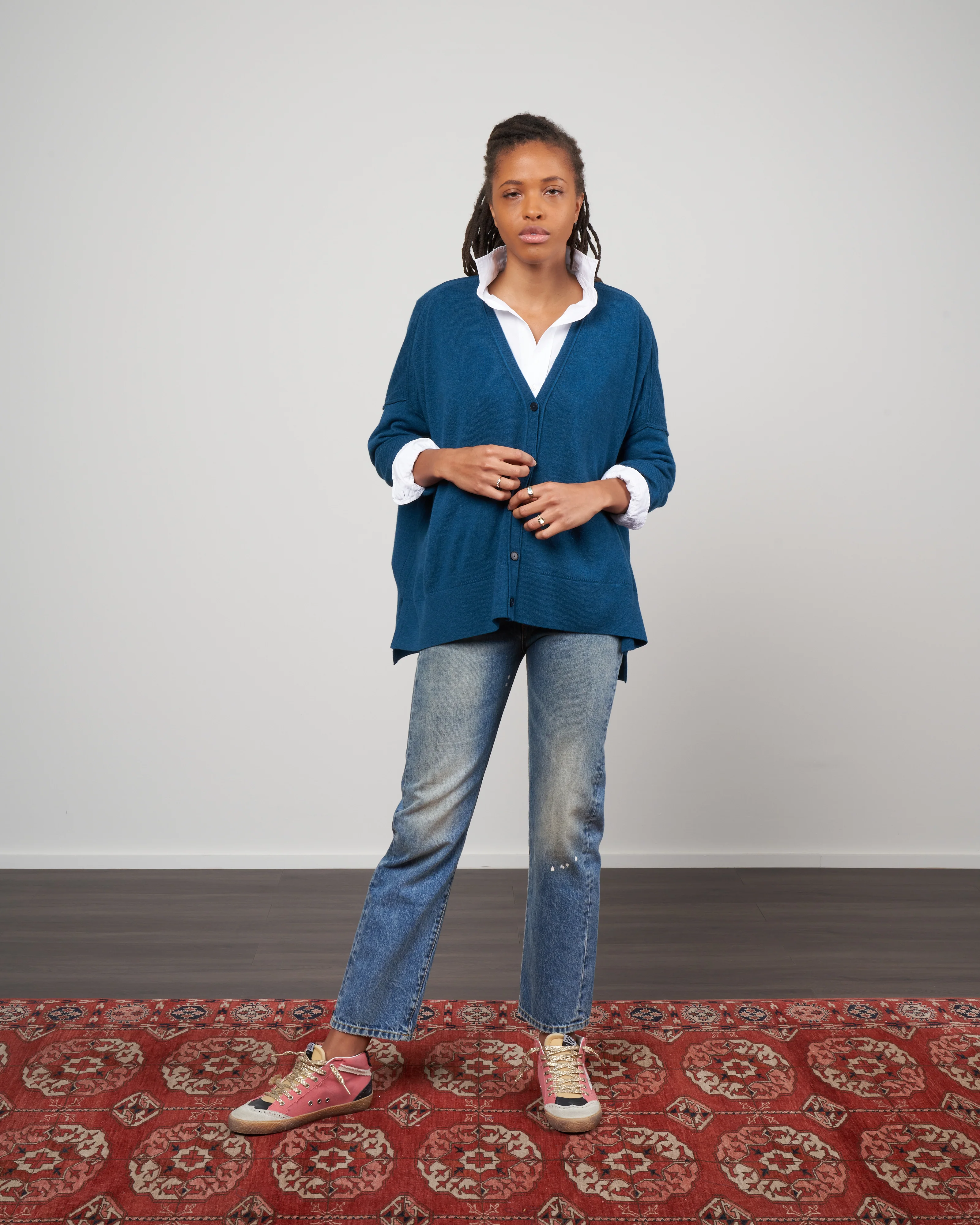 dropped shoulder cardigan - alpine - Image 2