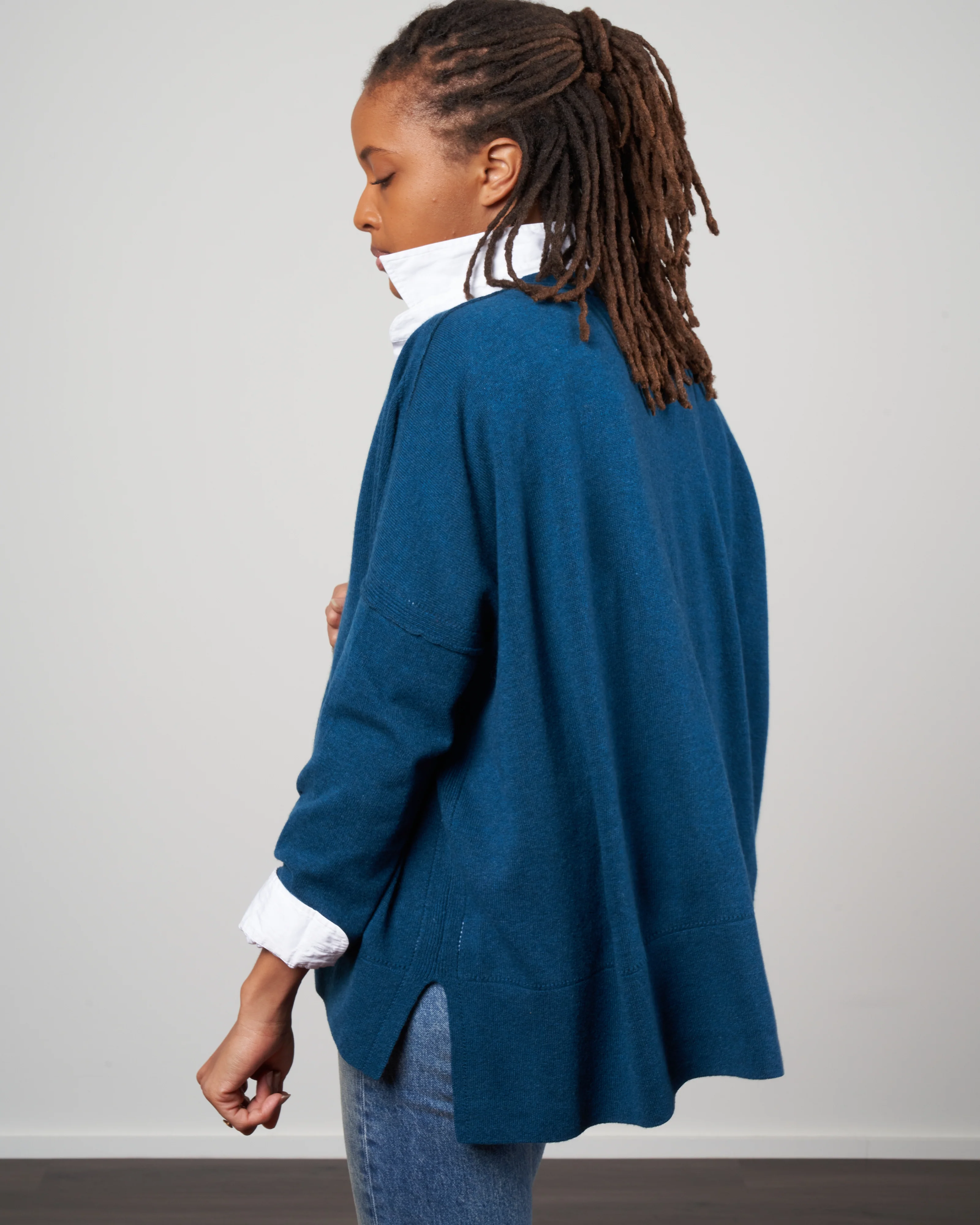 dropped shoulder cardigan - alpine - Image 3