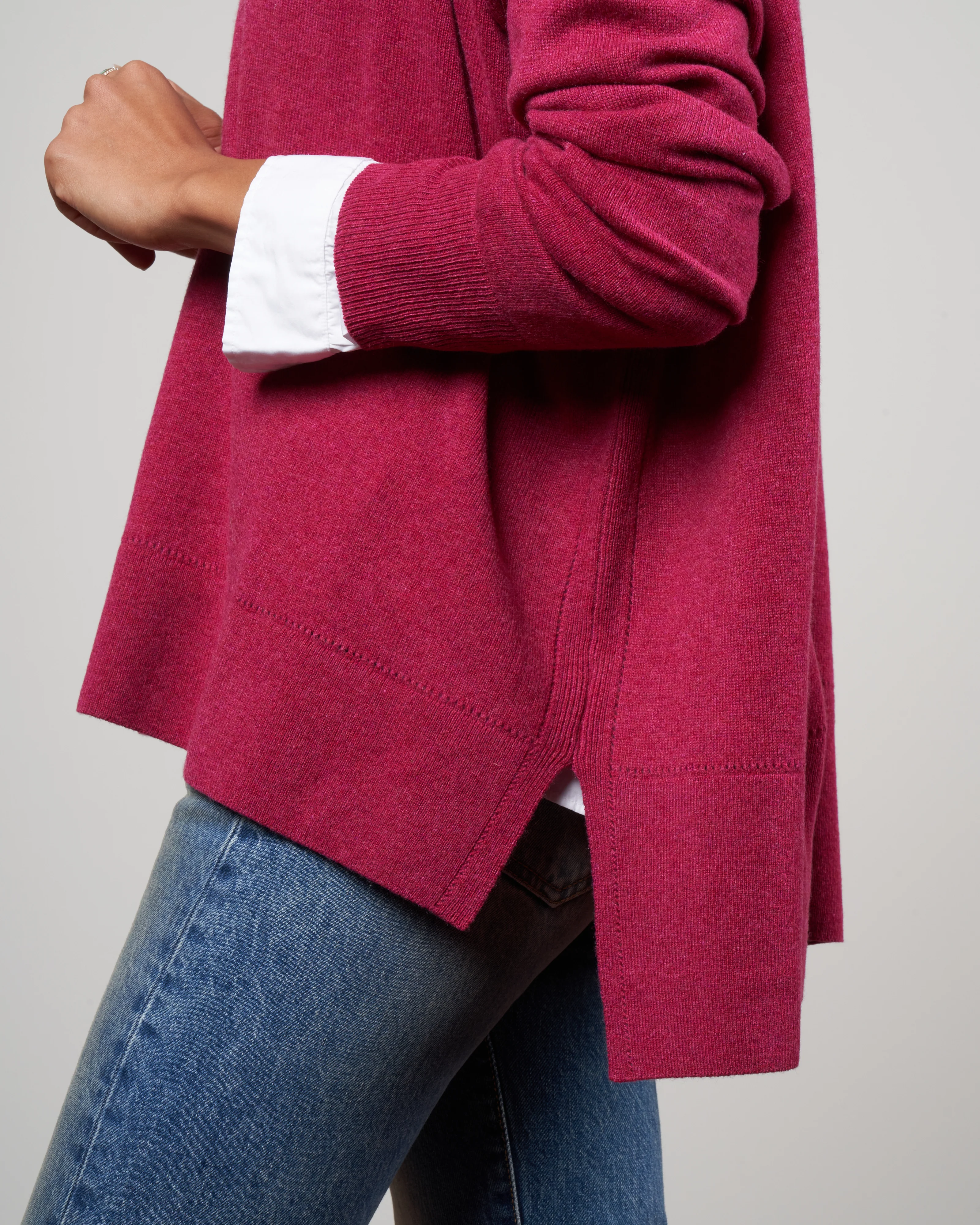 dropped shoulder v neck sweater - kapoor - Image 5
