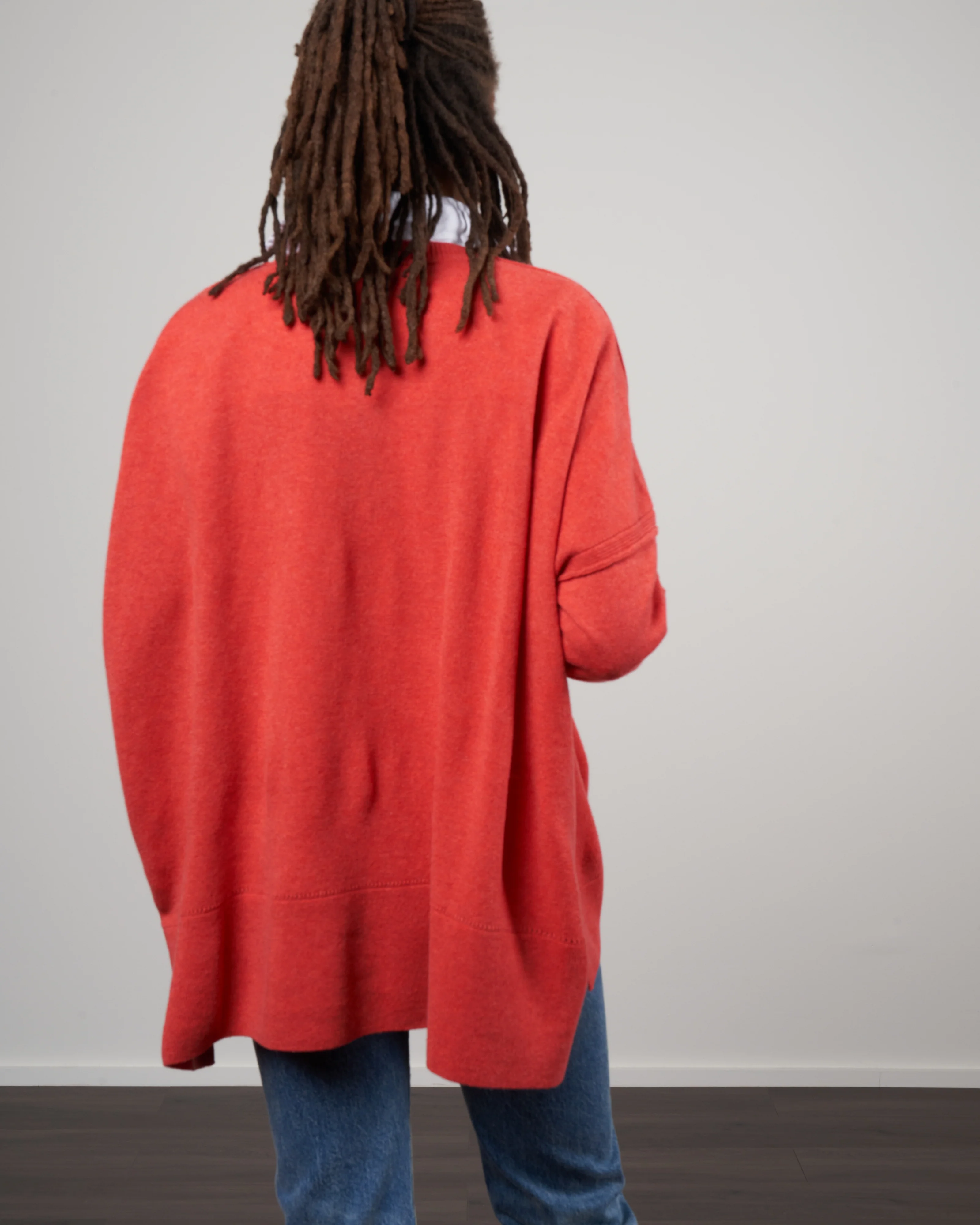 dropped shoulder v neck sweater - spark - Image 4