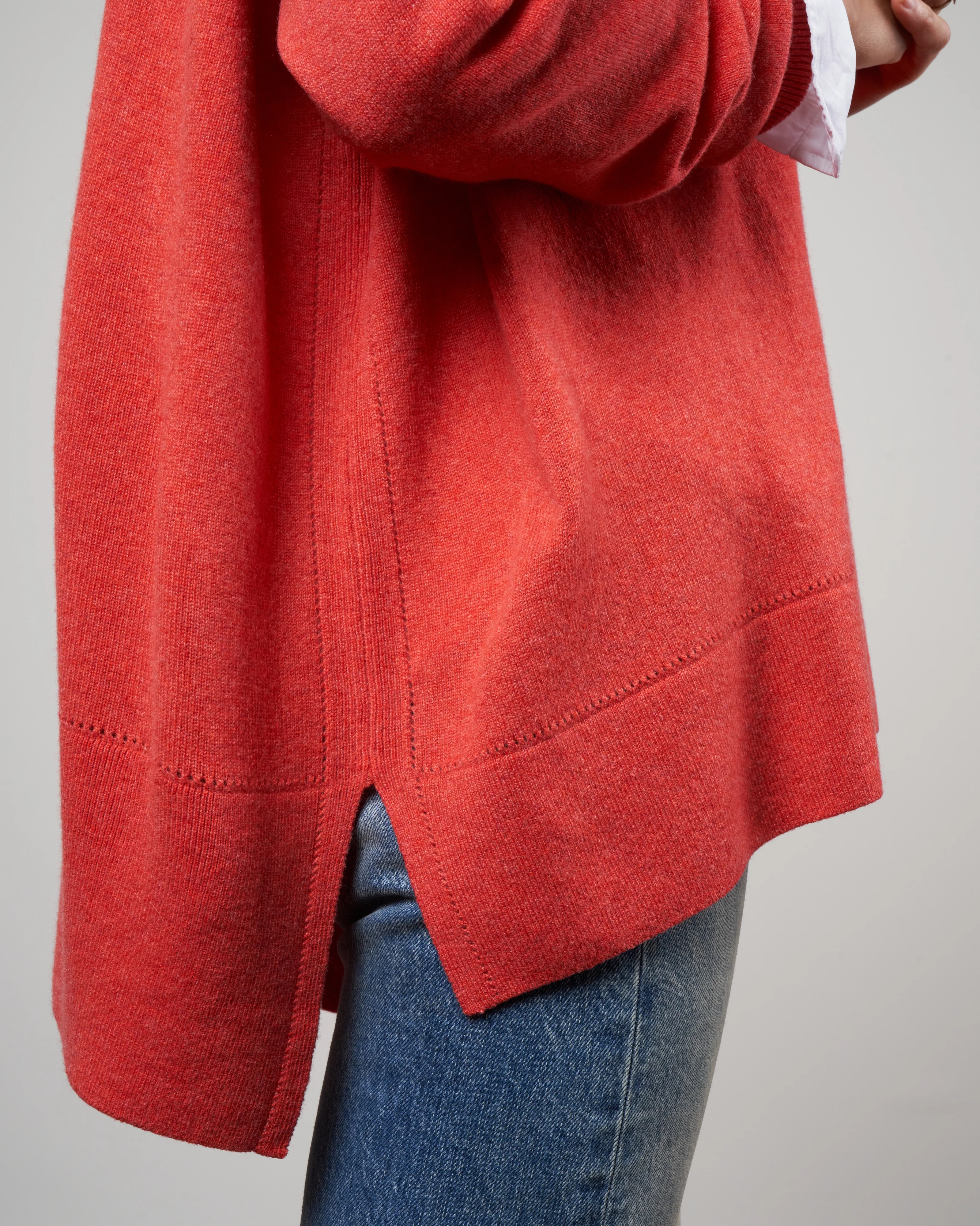 dropped shoulder v neck sweater - spark - Image 5