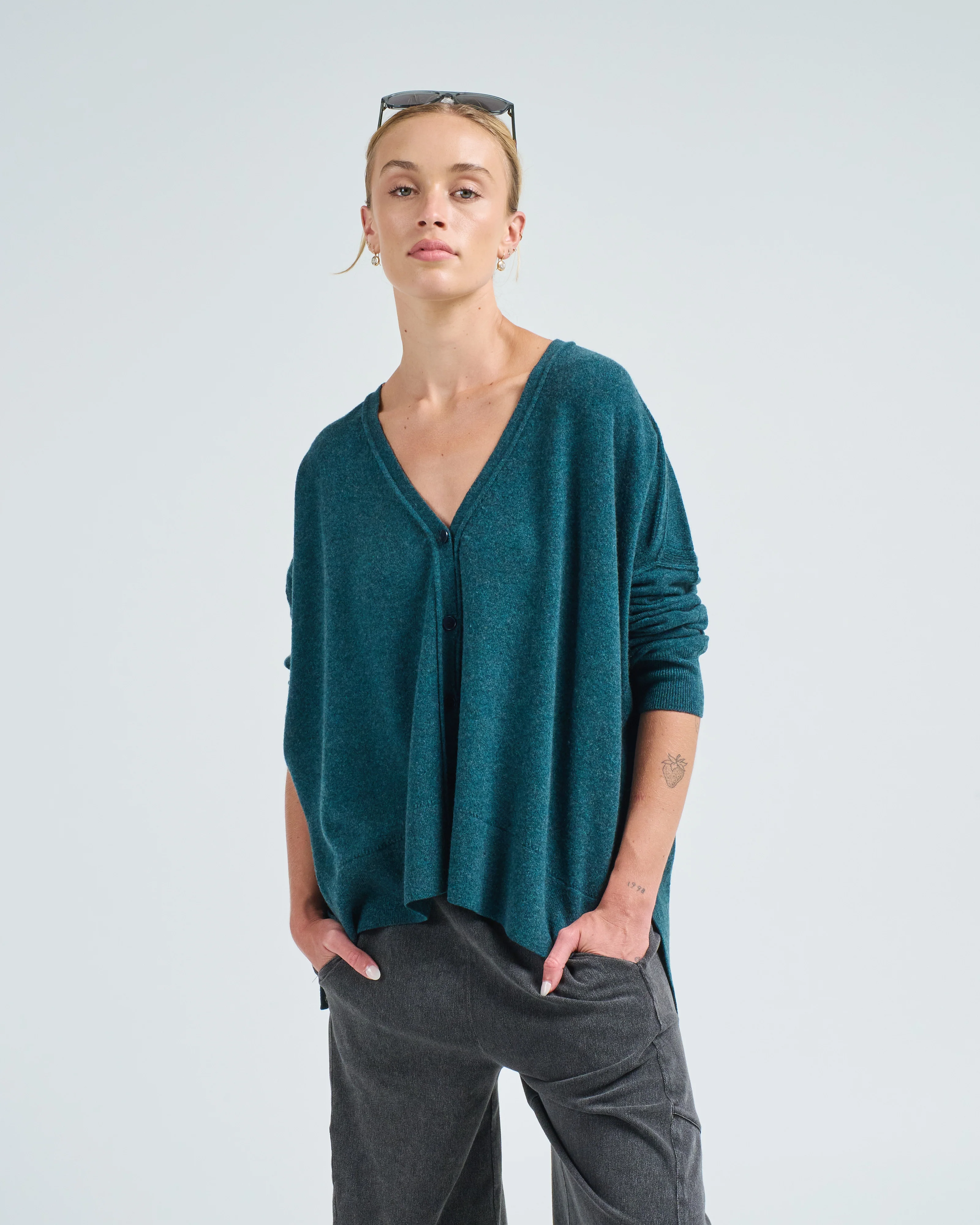 o/s pointelle cardigan - Image 2