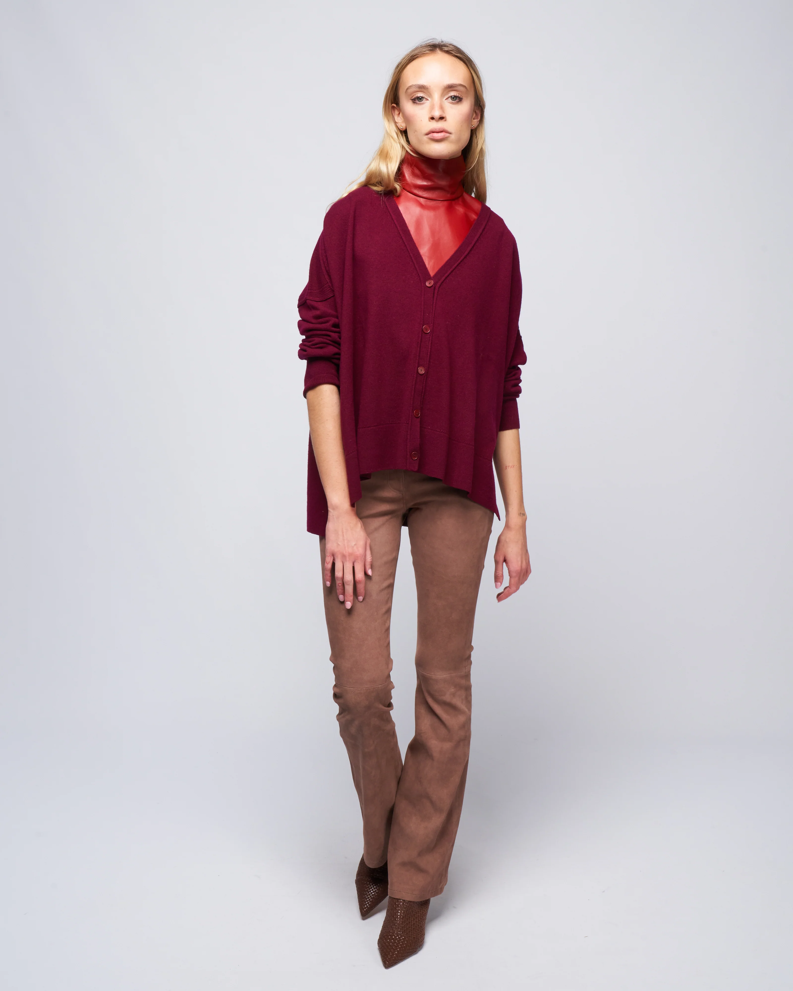 pointelle cardigan - pompeii - Image 2