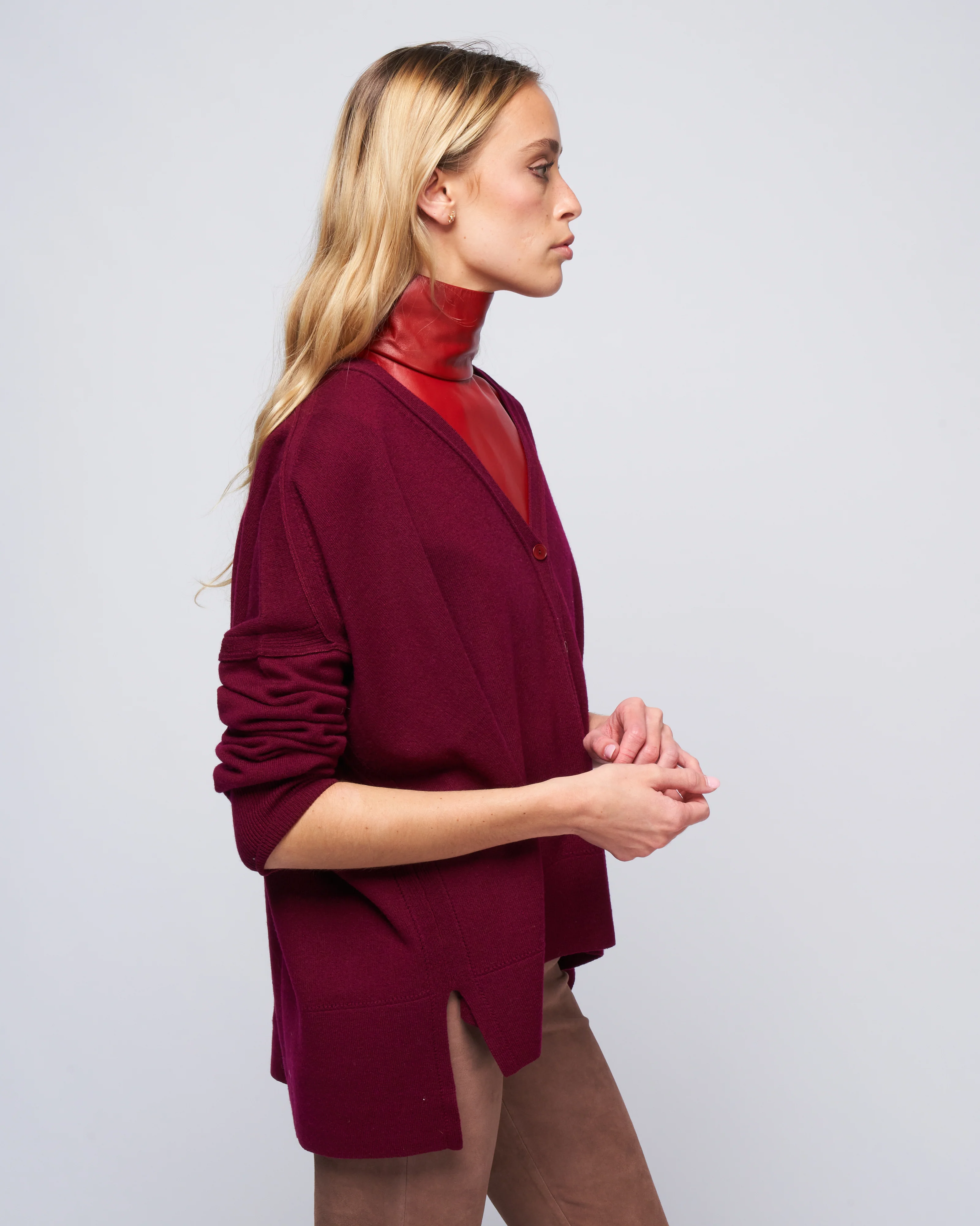 pointelle cardigan - pompeii - Image 3