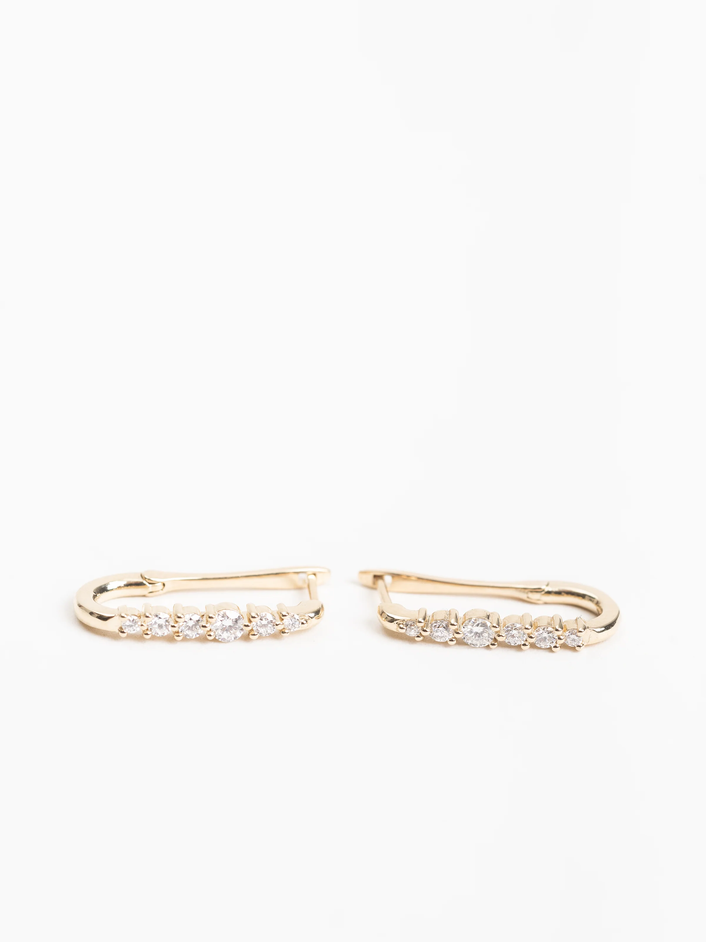 key ring earrings w/ white diamonds - Image 2