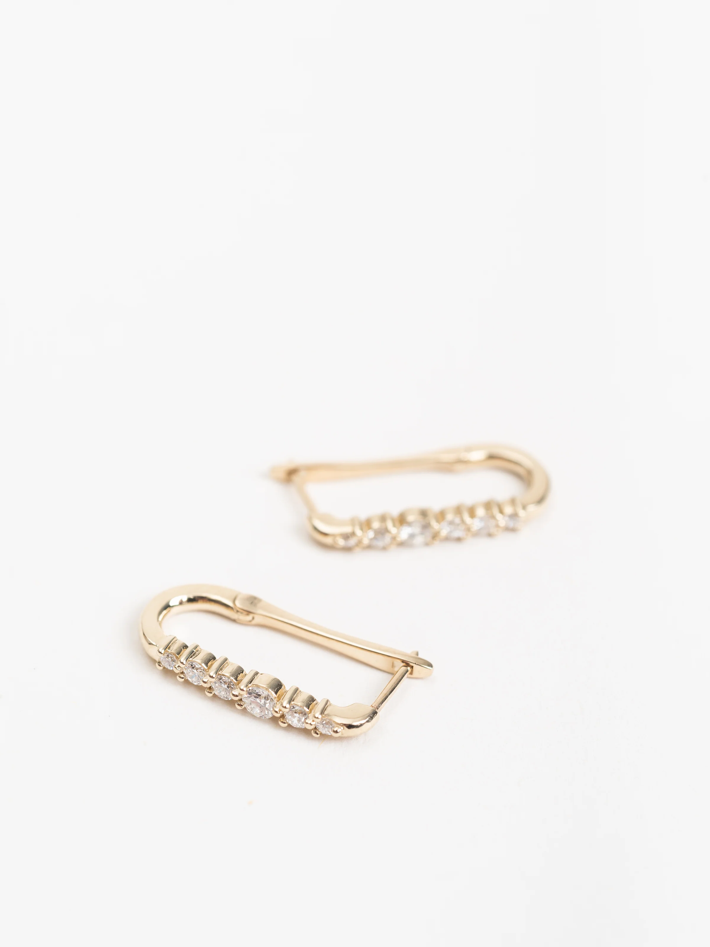 key ring earrings w/ white diamonds - Image 4