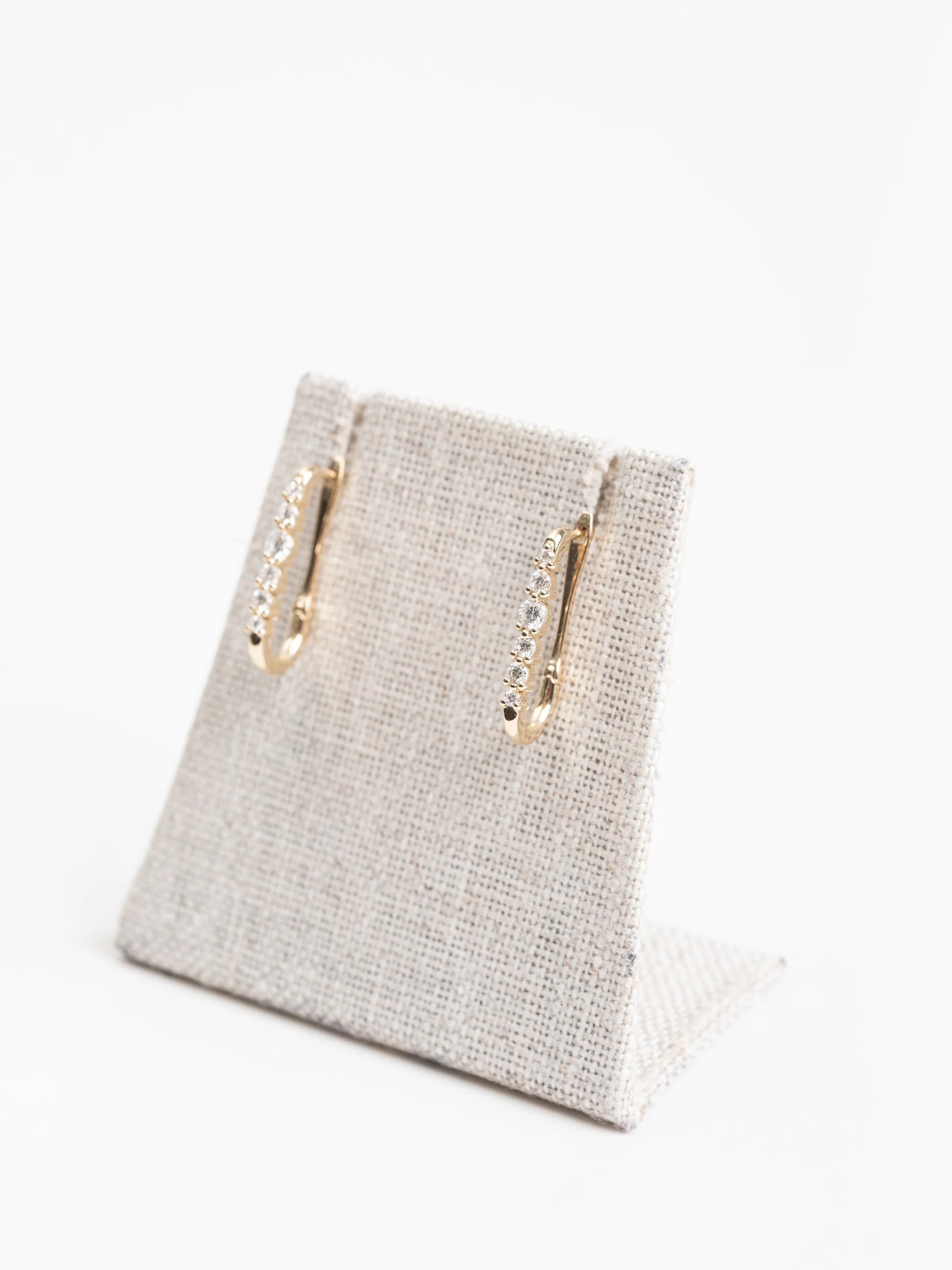 key ring earrings w/ white diamonds - Image 5