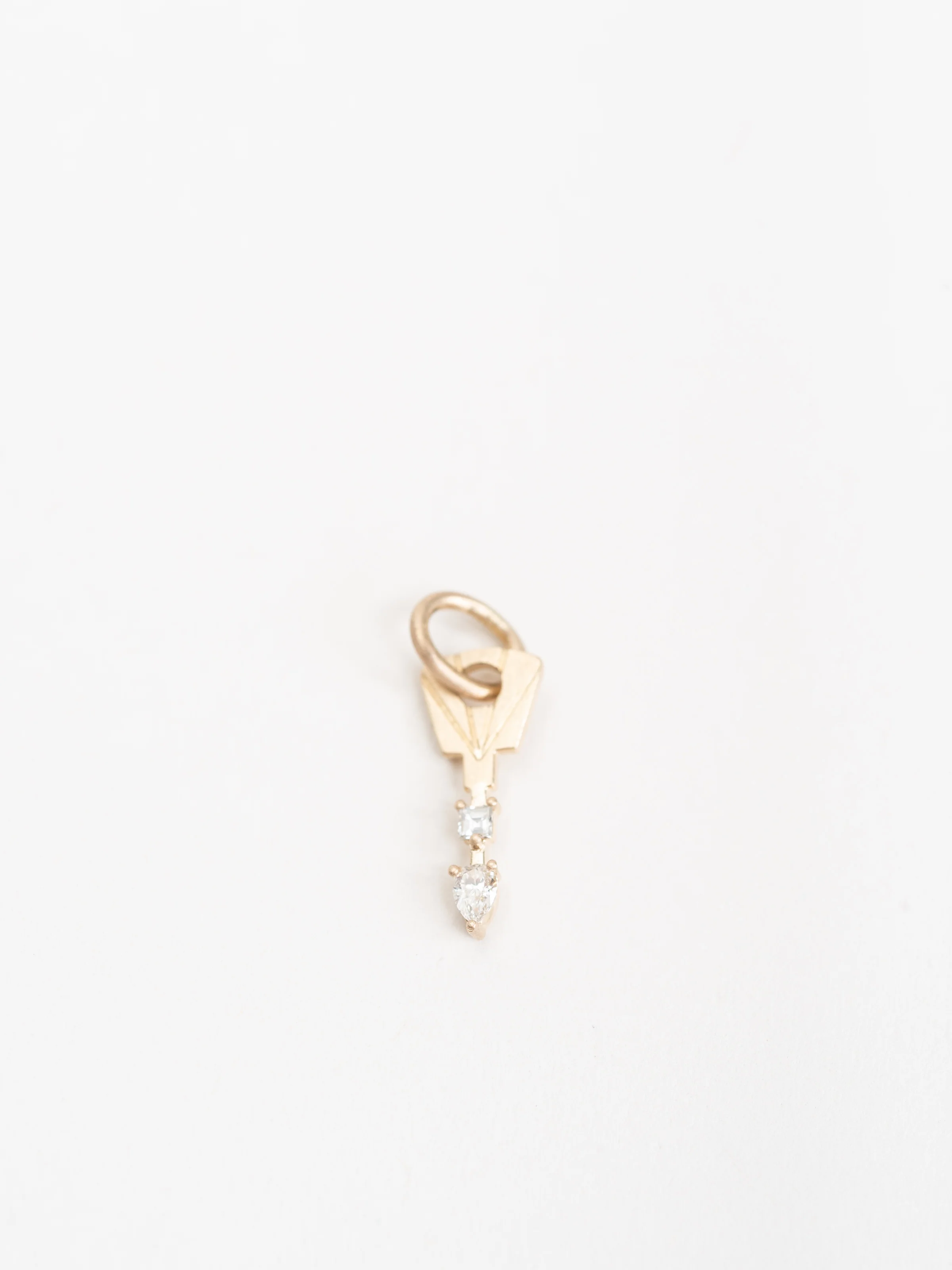 lock box key charm w/white diamonds
