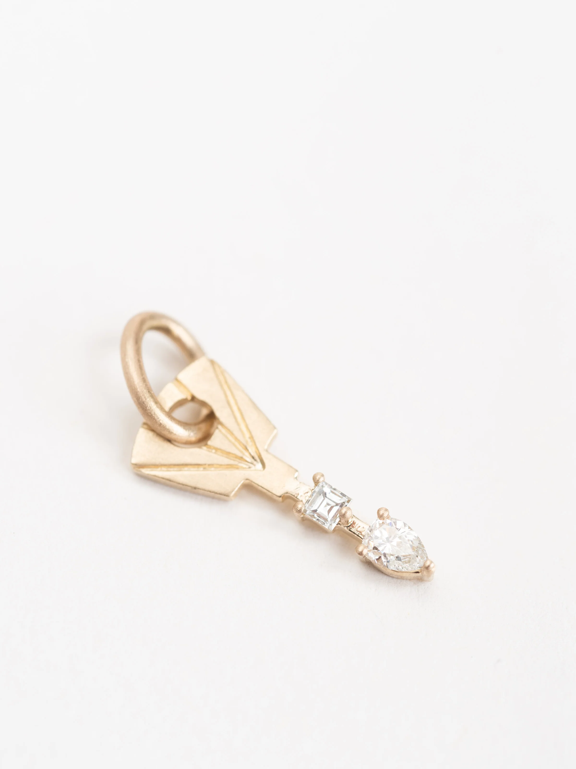 lock box key charm w/white diamonds - Image 2