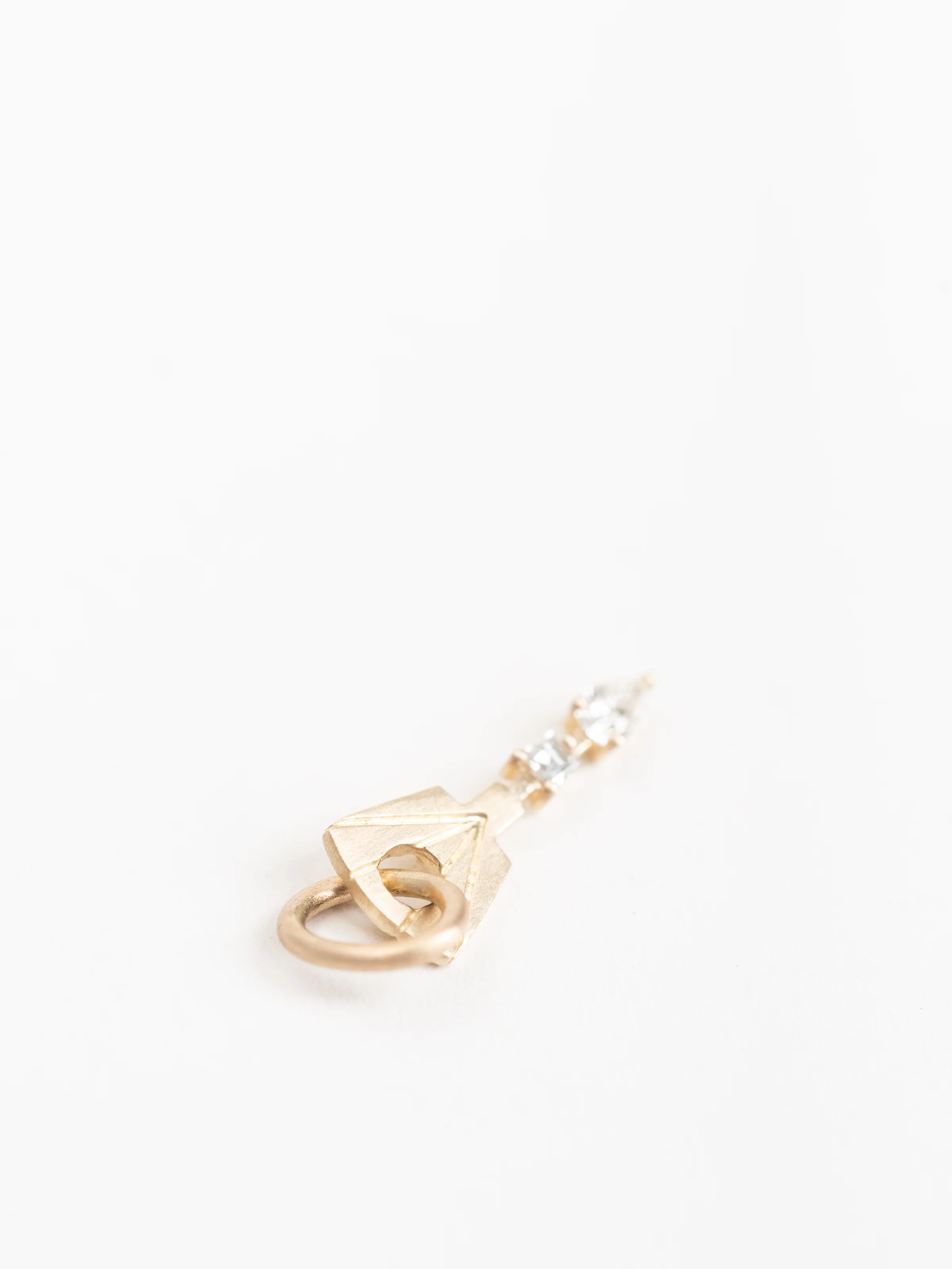 lock box key charm w/white diamonds - Image 3