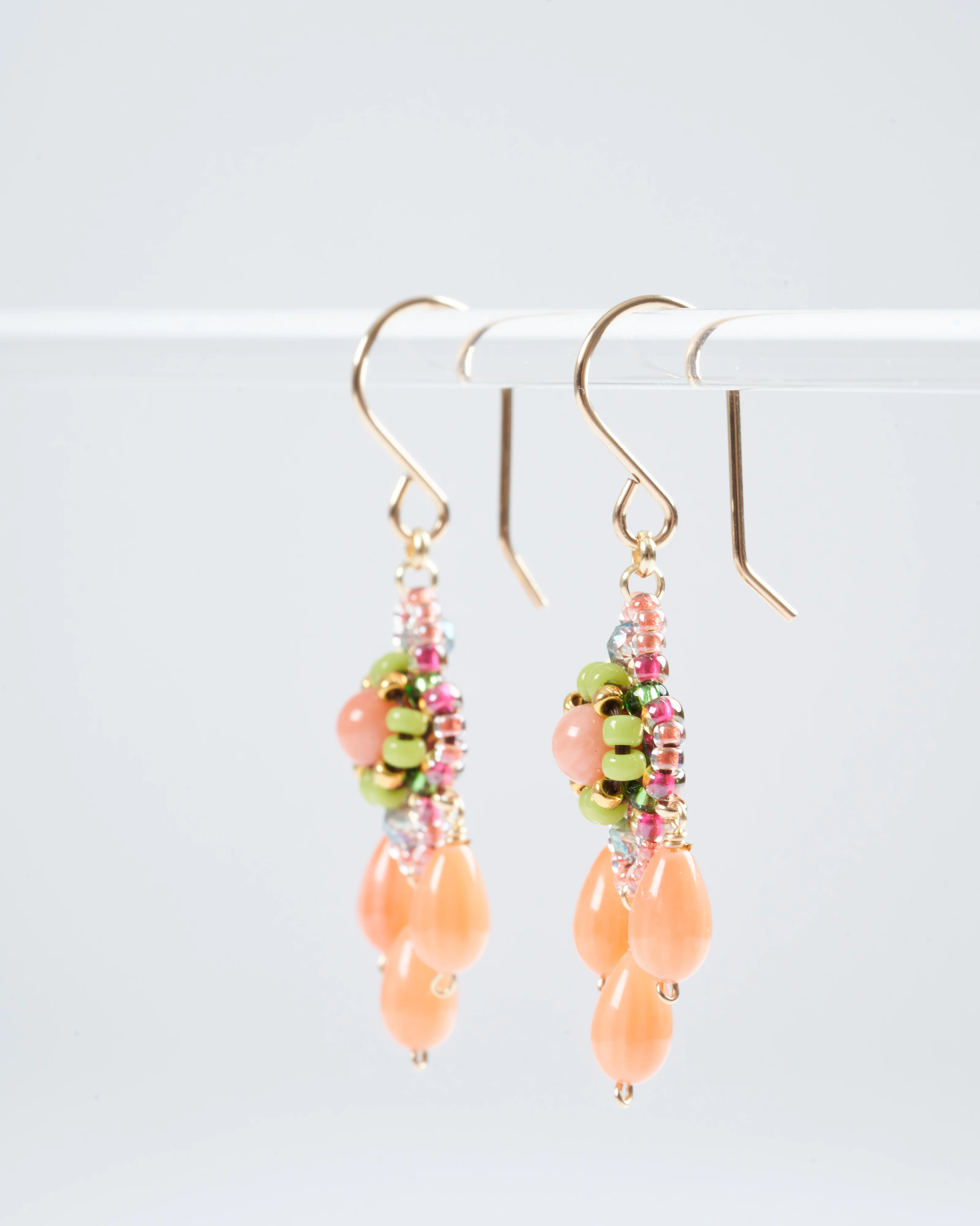 1.6" pink coral/miyuki earrings - coral - Image 3