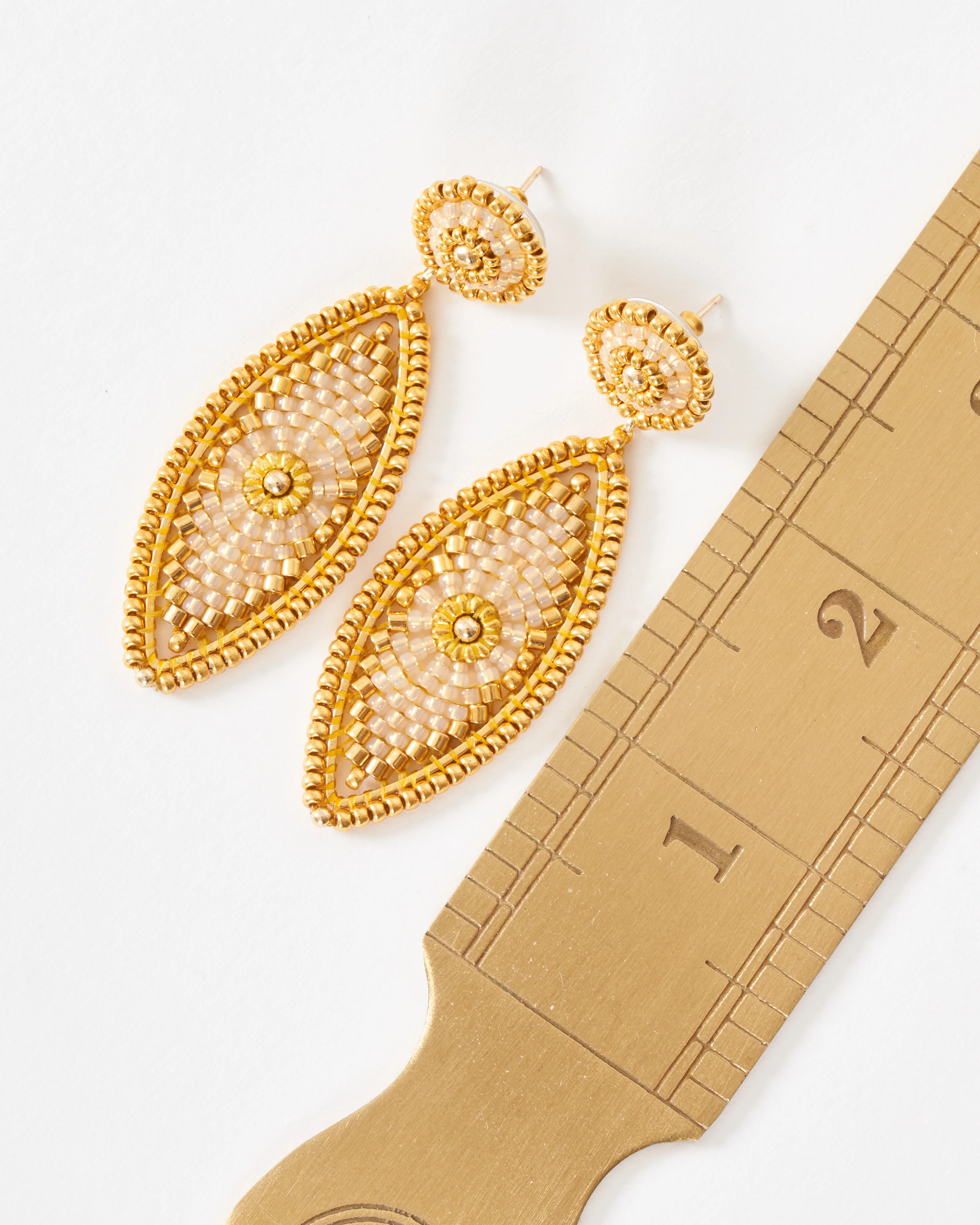 swarvoski and miyuki oval earrings - Image 4