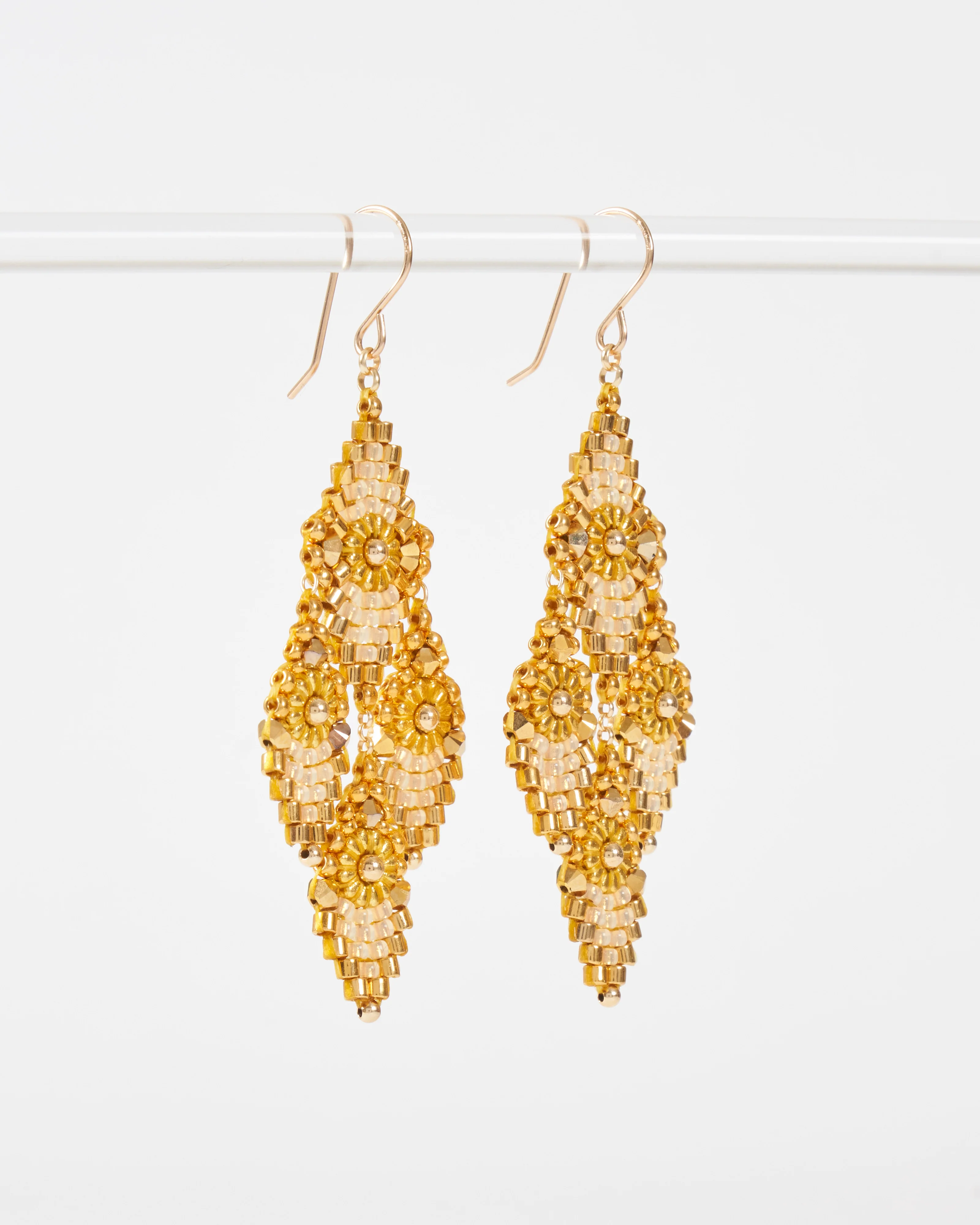 swarvoski and miyuki chandelier earrings - Image 2