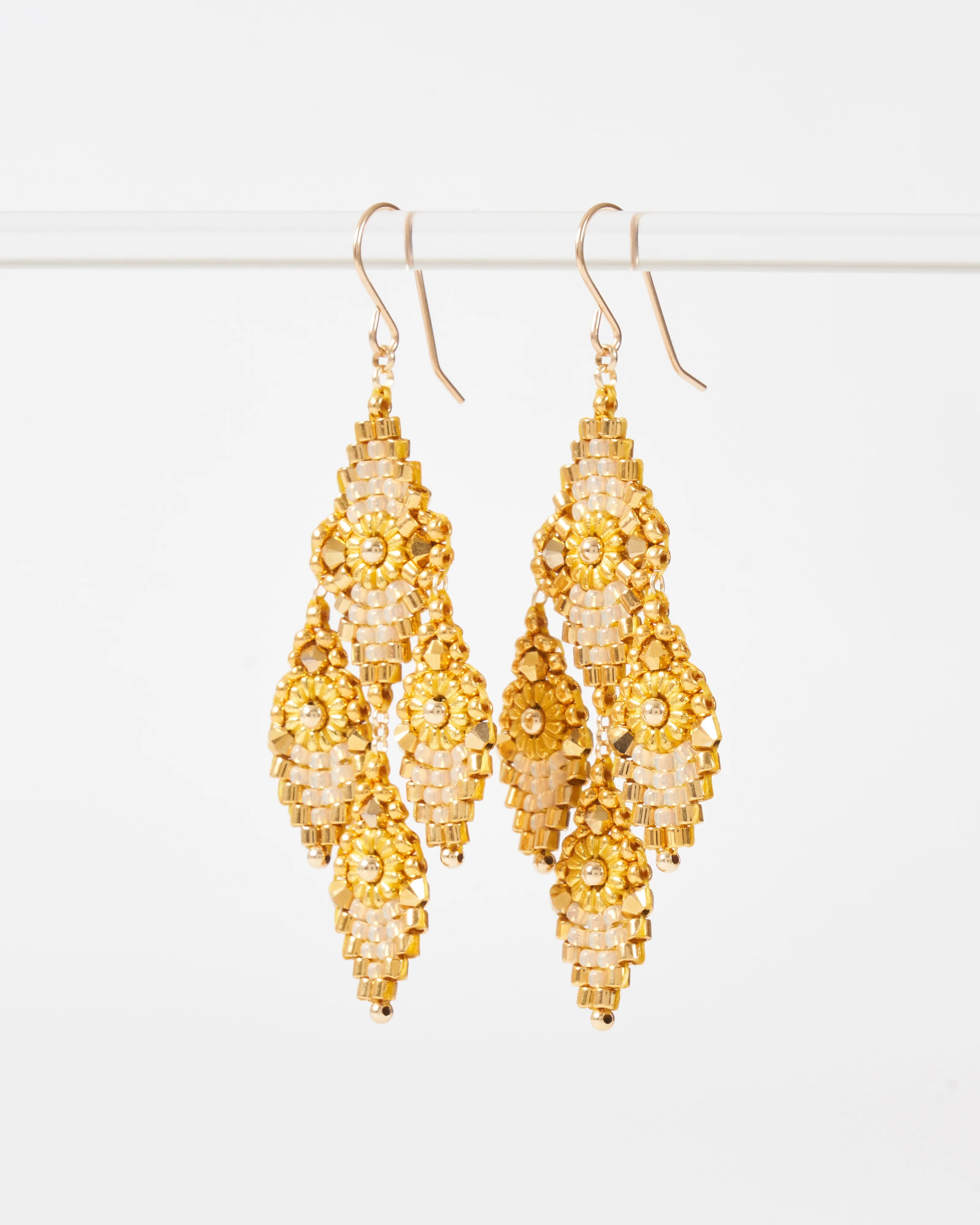 swarvoski and miyuki chandelier earrings - Image 3