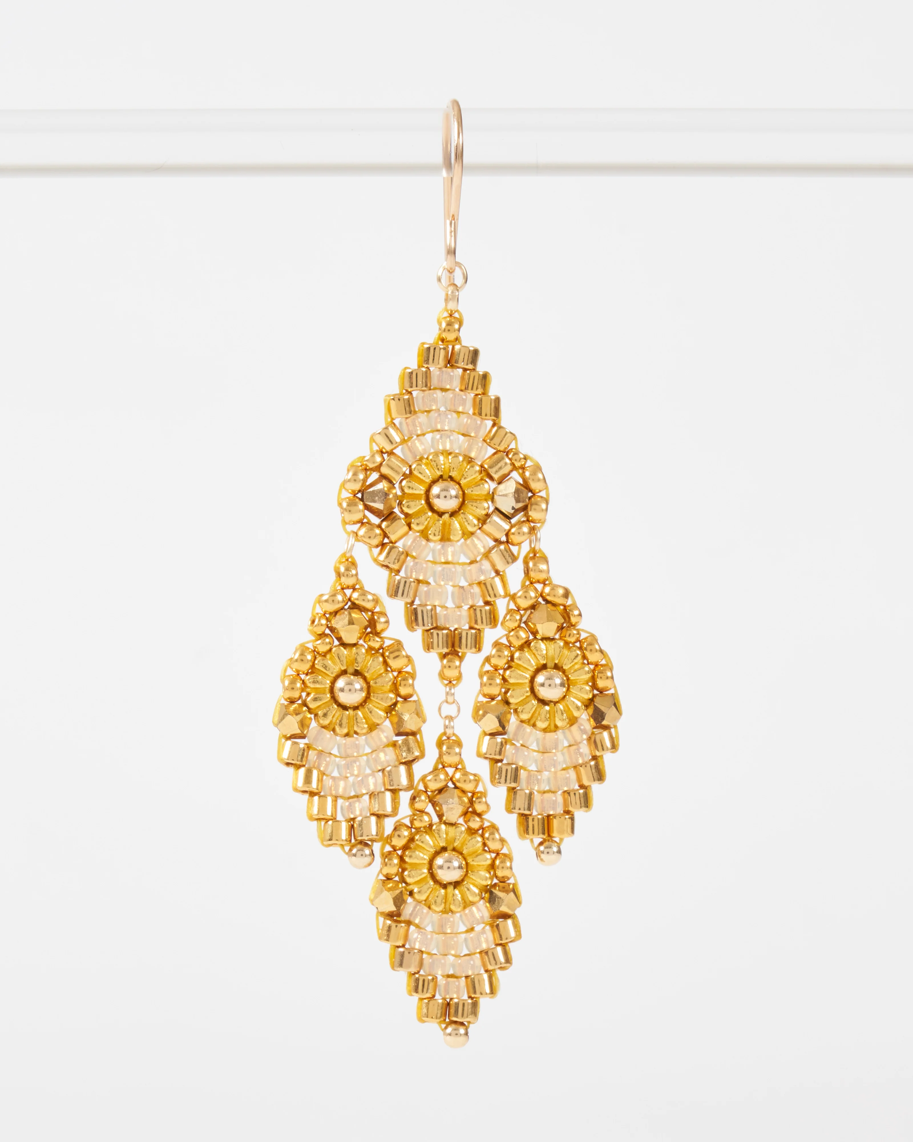 swarvoski and miyuki chandelier earrings - Image 4