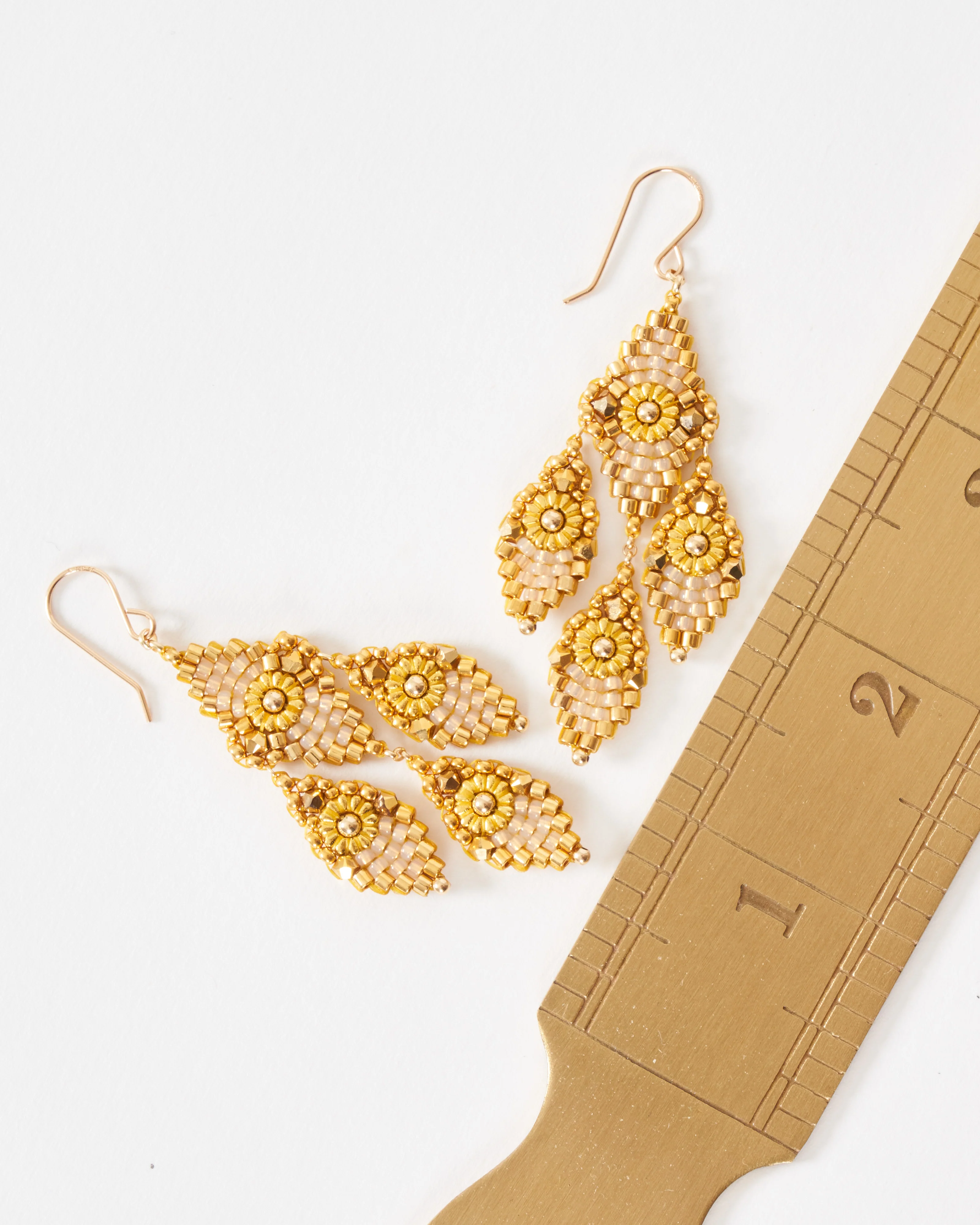 swarvoski and miyuki chandelier earrings - Image 5