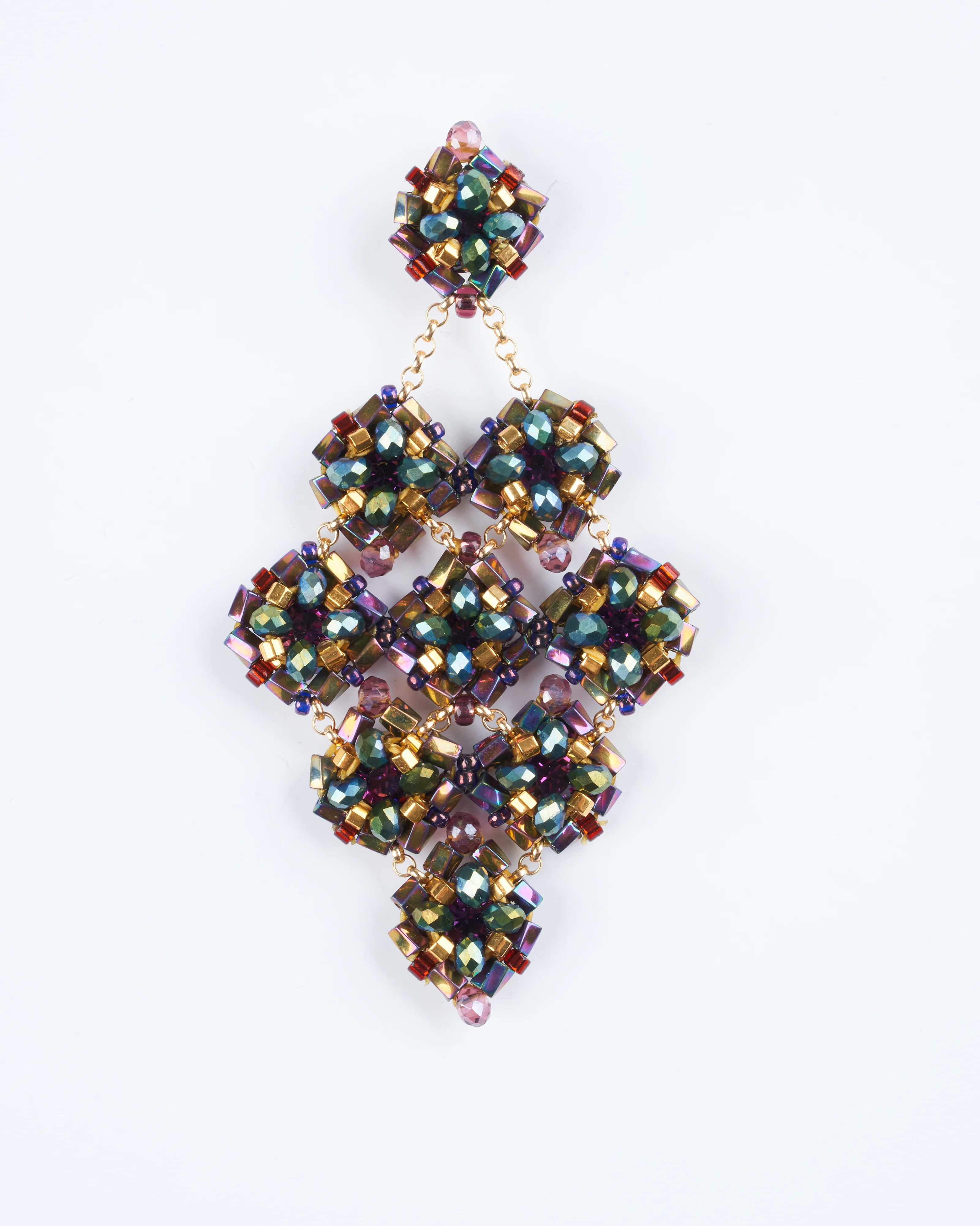 multicolor miyuki bead earrings - green multi - Image 2