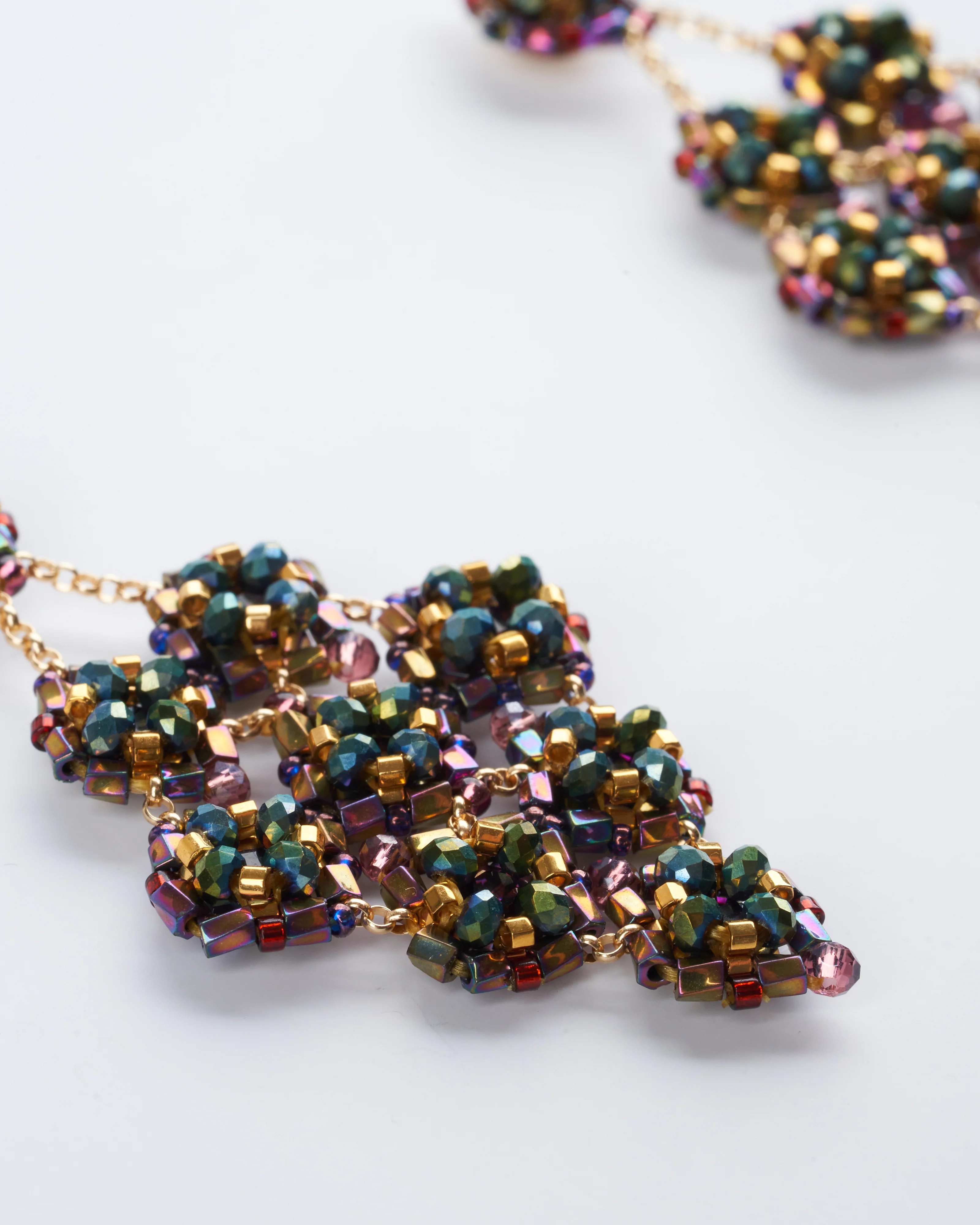 multicolor miyuki bead earrings - green multi - Image 3