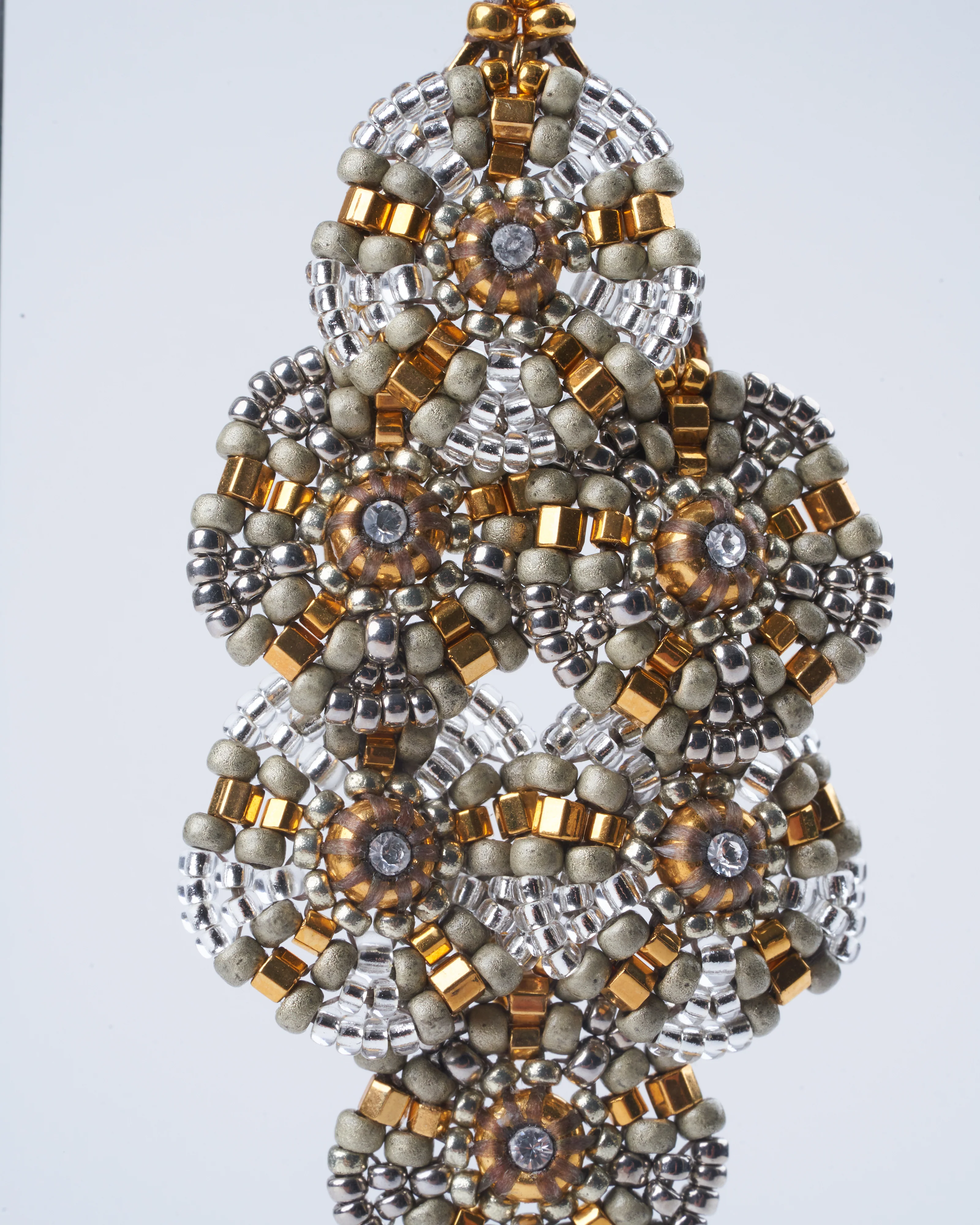 swarovski, miyuki earrings - silver/ gold - Image 2