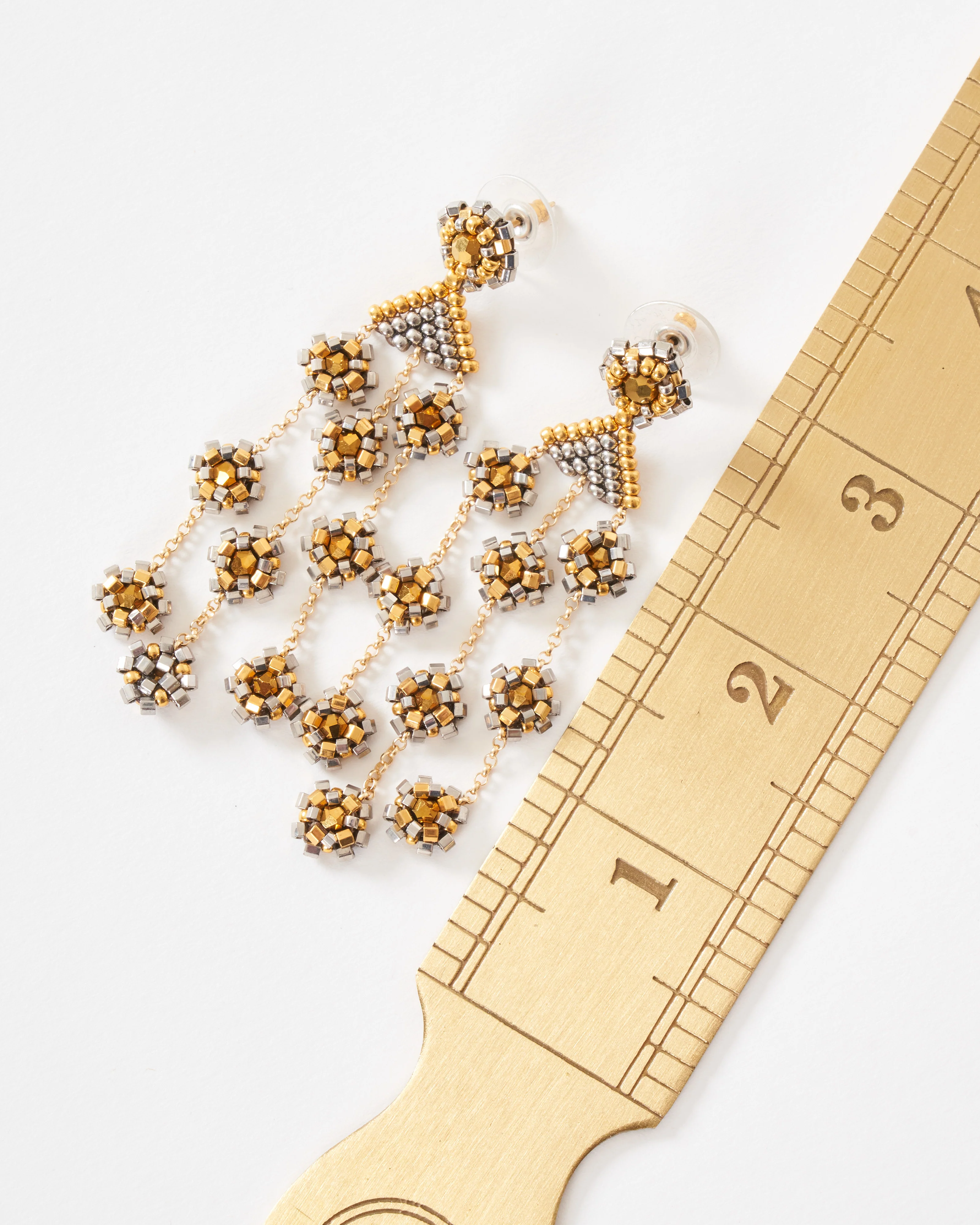 crystal and miyuki drop earrings - Image 4