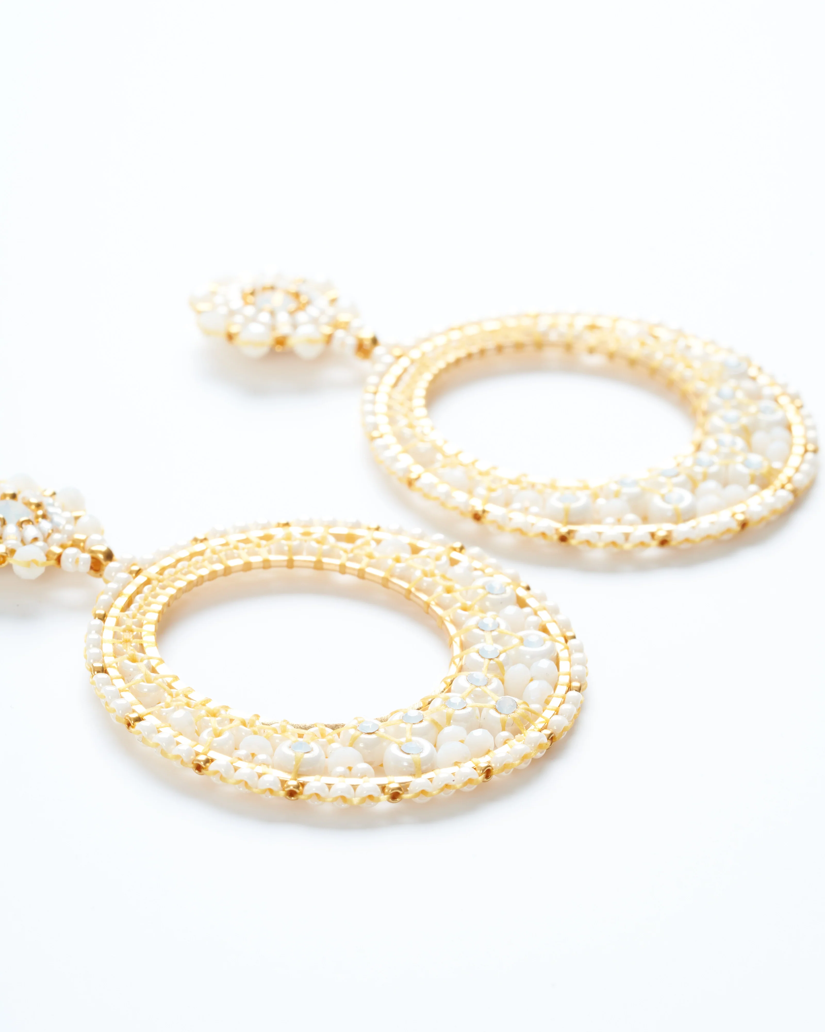 2.9" earrings - white/gold - Image 2