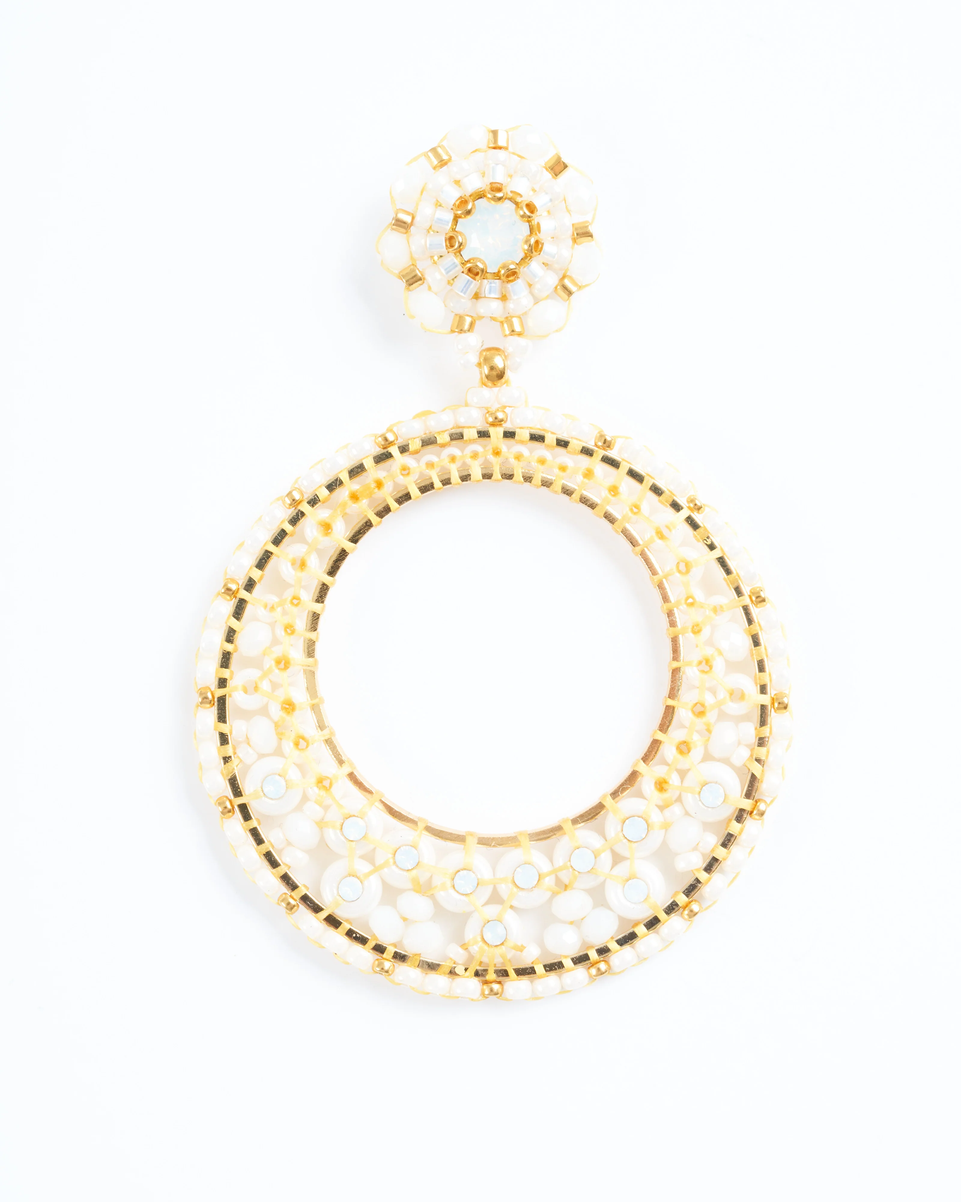2.9" earrings - white/gold - Image 3