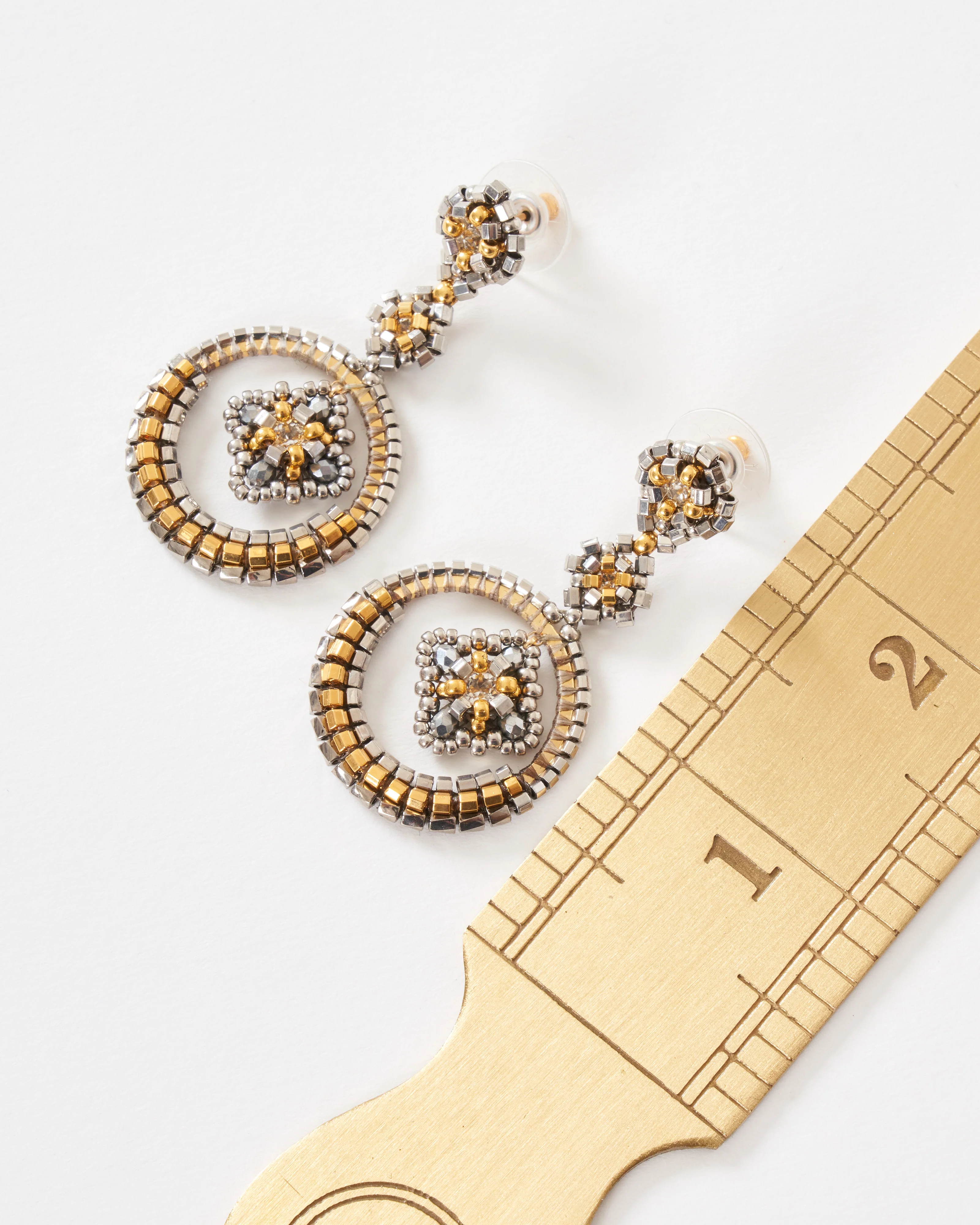 swarvoski and miyuki circular earrings - Image 4