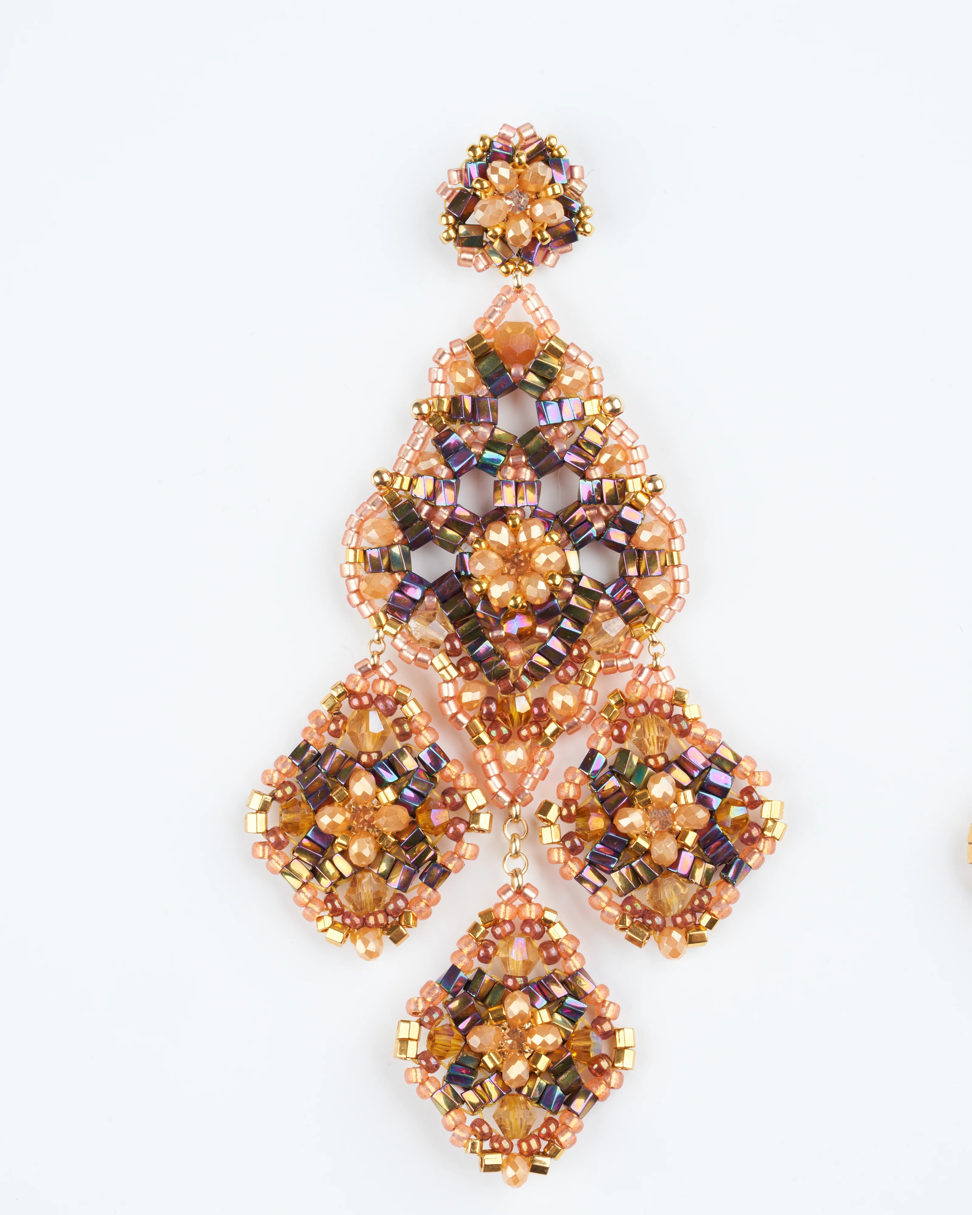 opalite bead chandelier earrings - multi - Image 2