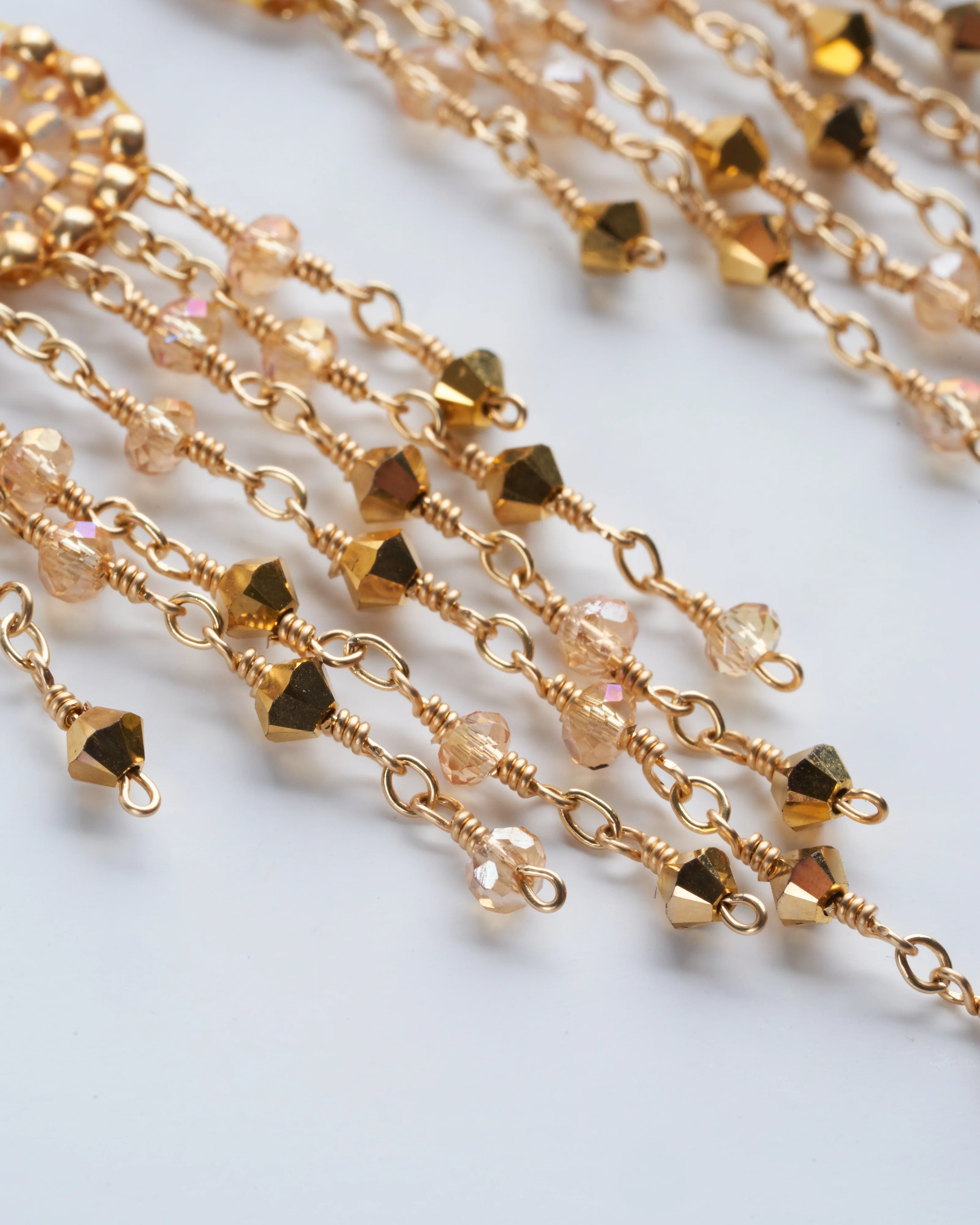 pyrite, miyuki earrings- gold - Image 3