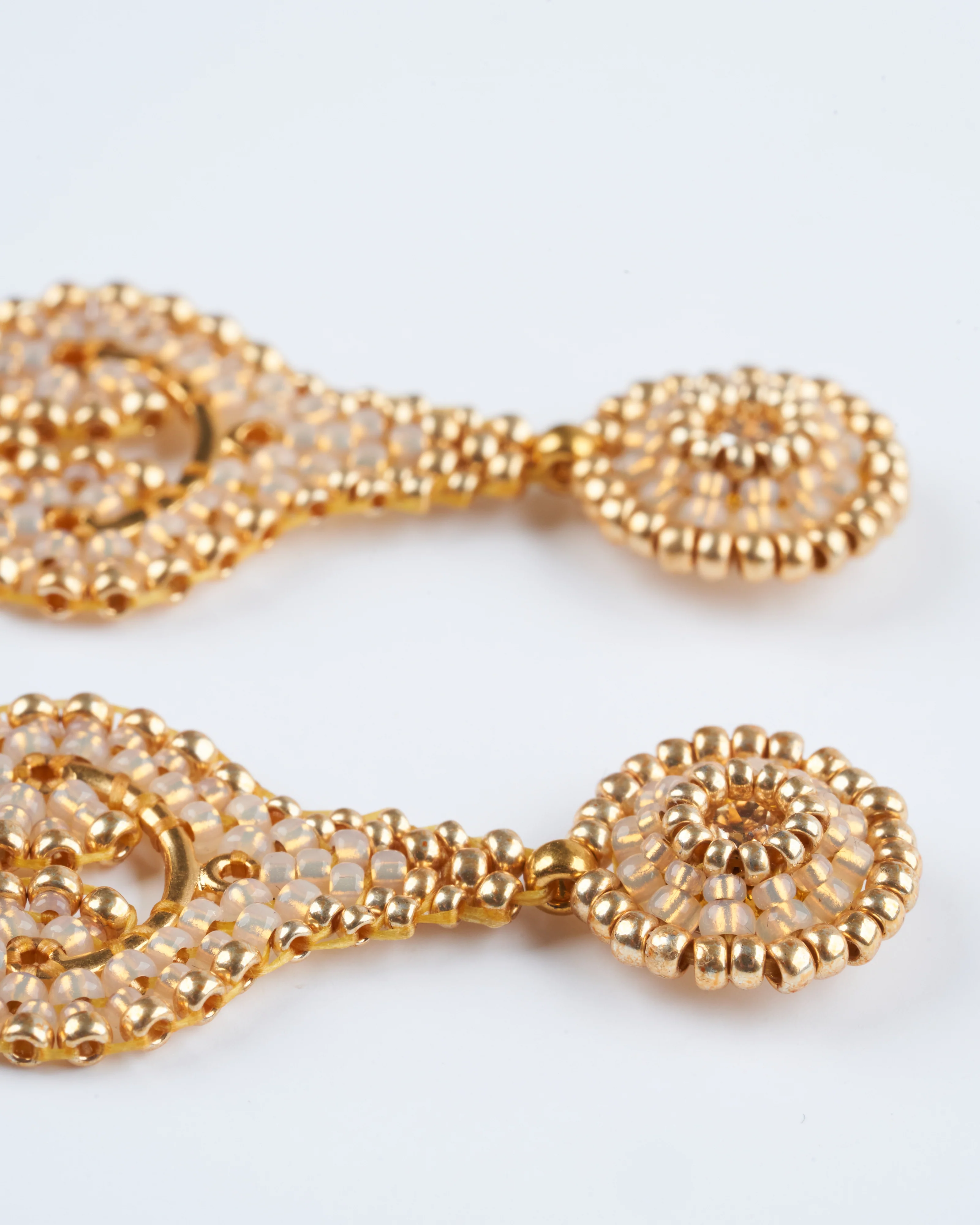 pyrite, miyuki earrings- gold - Image 4