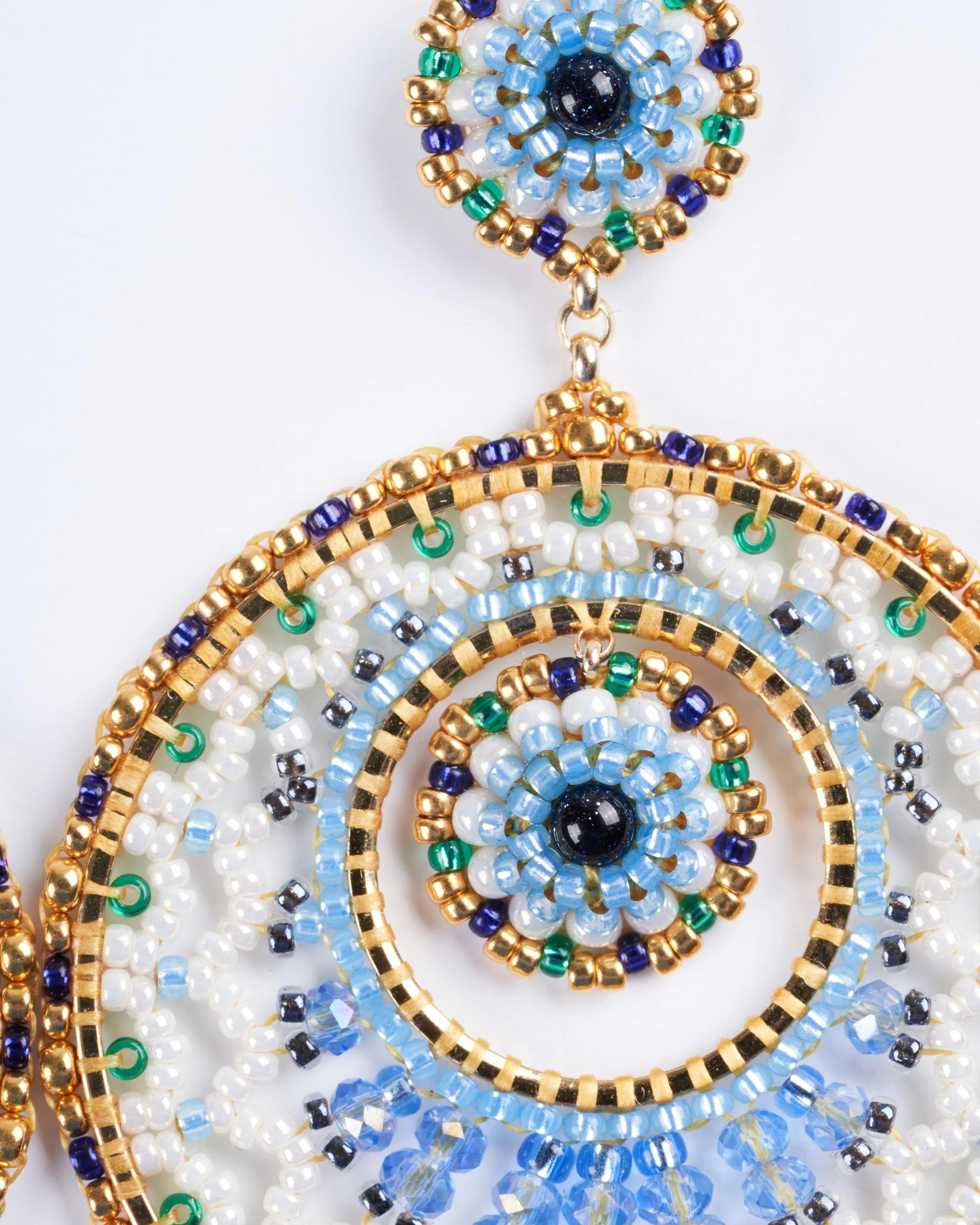 blue and gold stone with 18kgp rondelle and 14gf miyuki - stone gold - Image 3