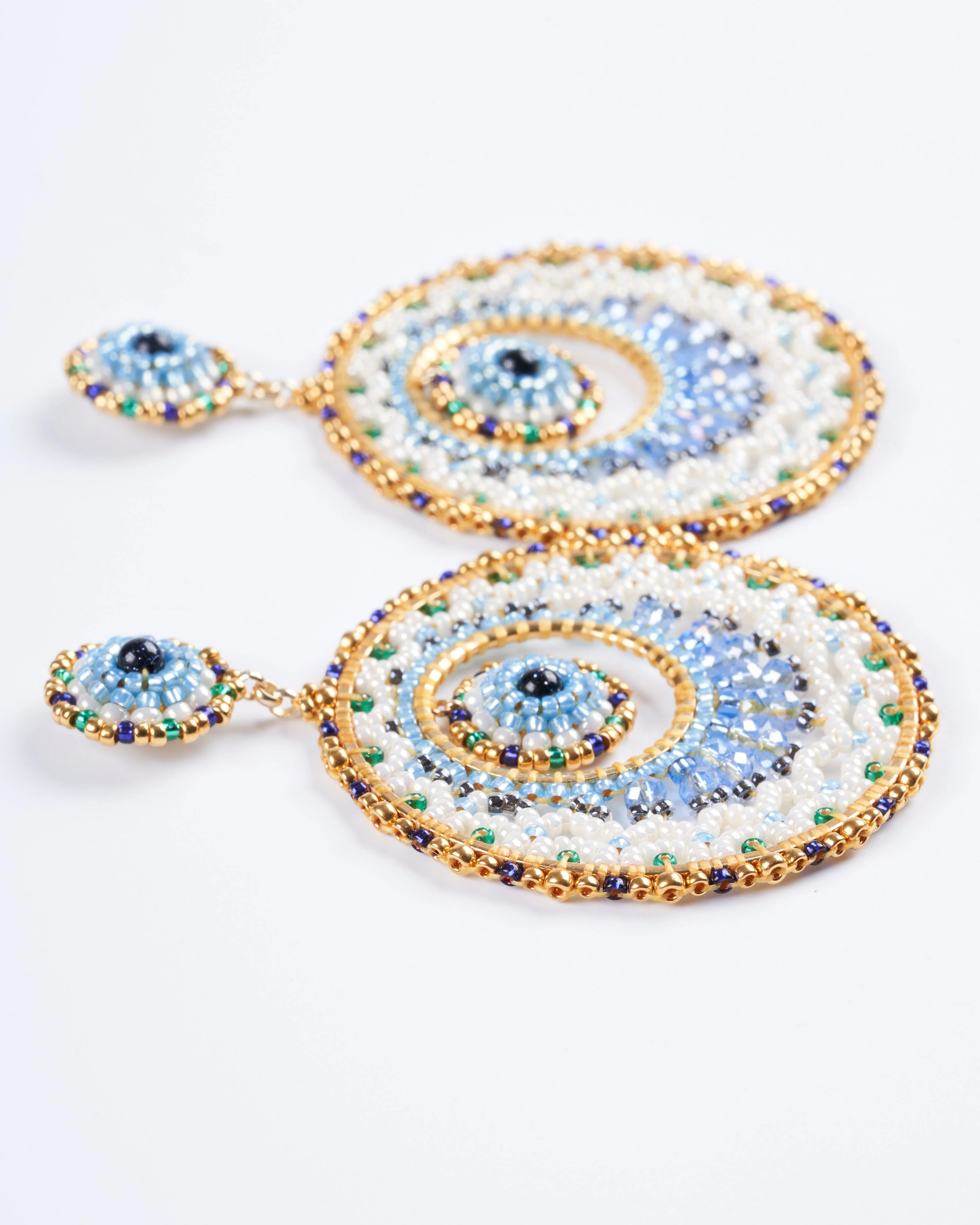 blue and gold stone with 18kgp rondelle and 14gf miyuki - stone gold - Image 4
