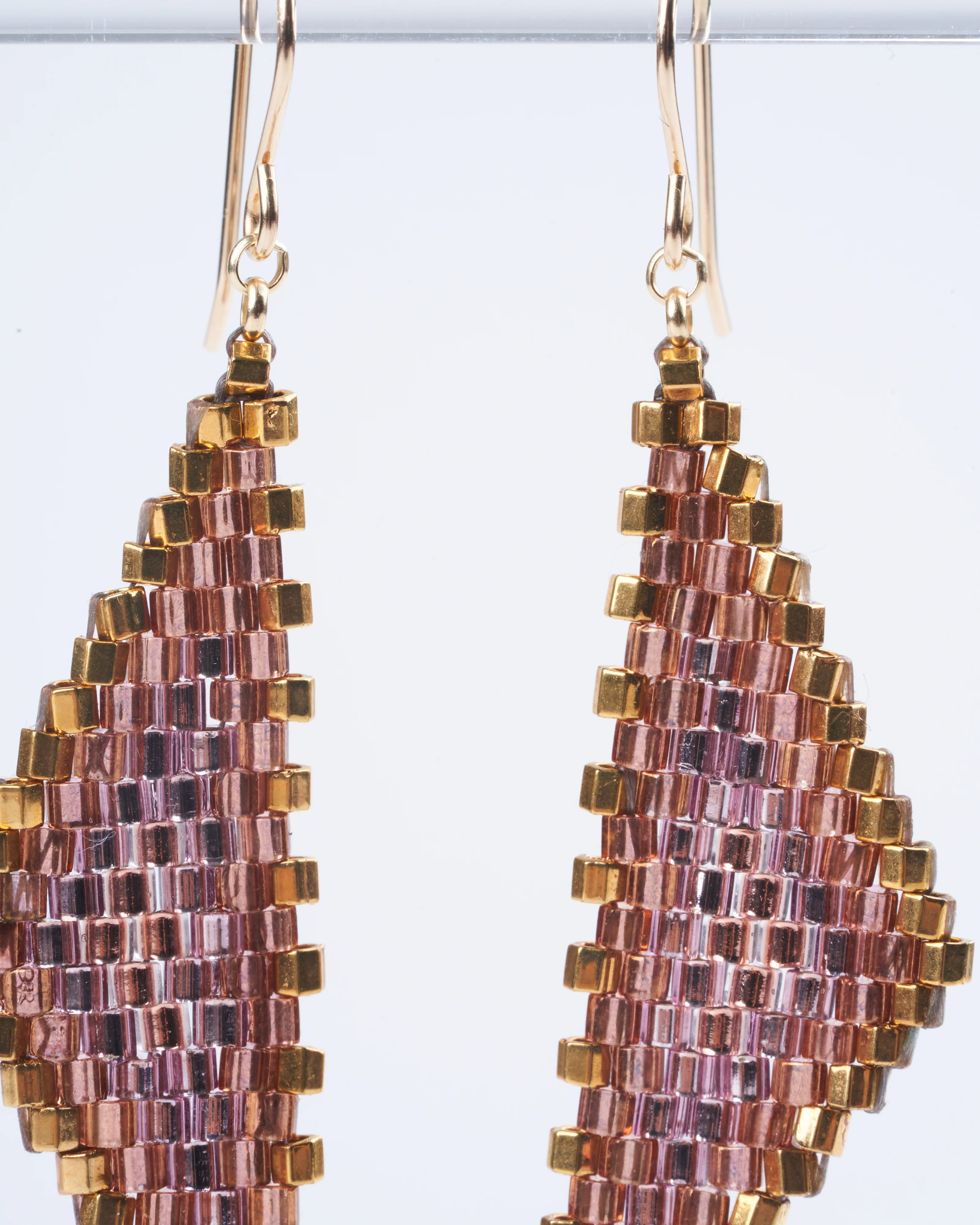 red aventurine, miyuki earrings - orange/ gold - Image 4