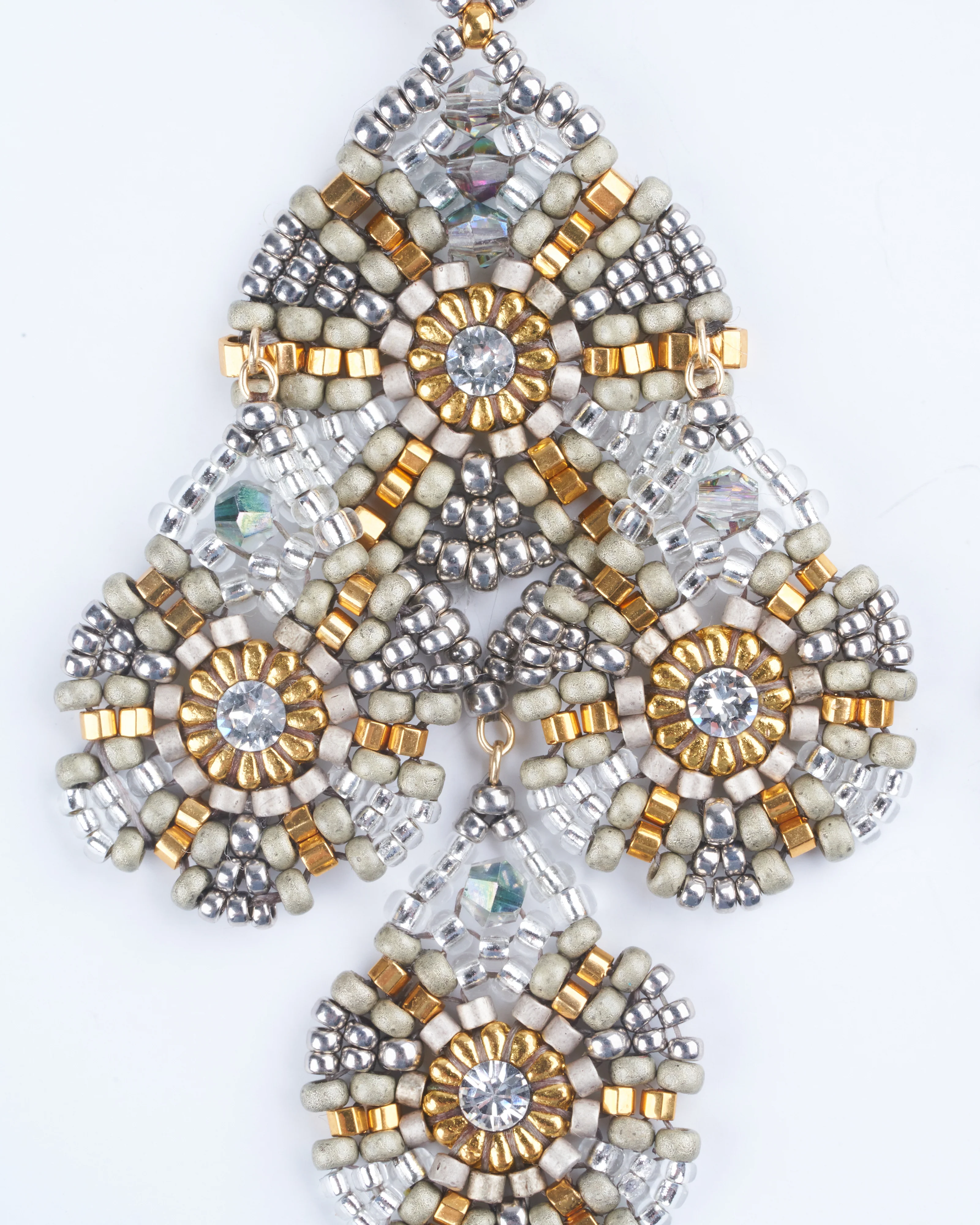 3" swarovski miyuki earrings - silver/gold - Image 2