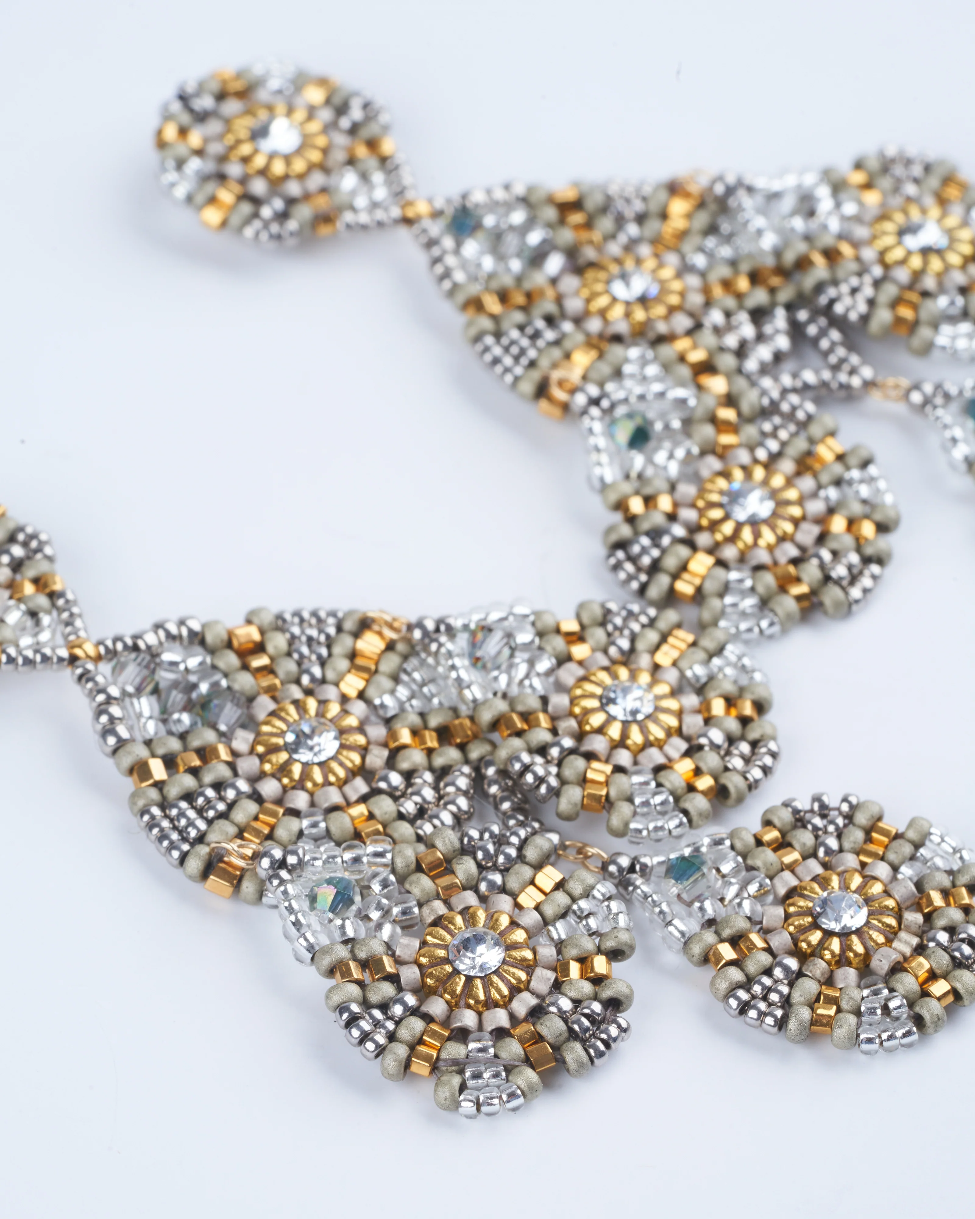 3" swarovski miyuki earrings - silver/gold - Image 3