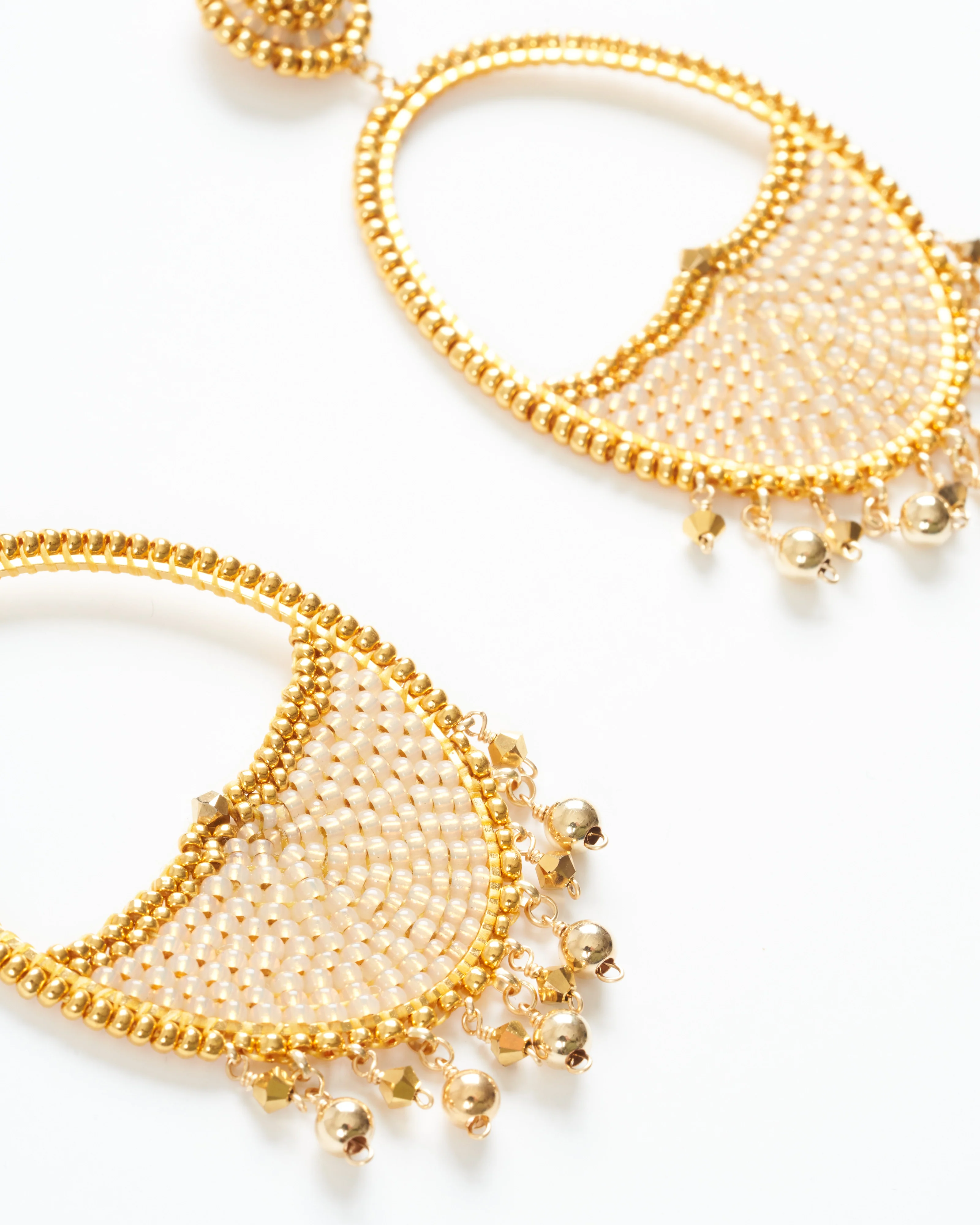 swarovski, miyuki, rondelle post earrings - gold - Image 4