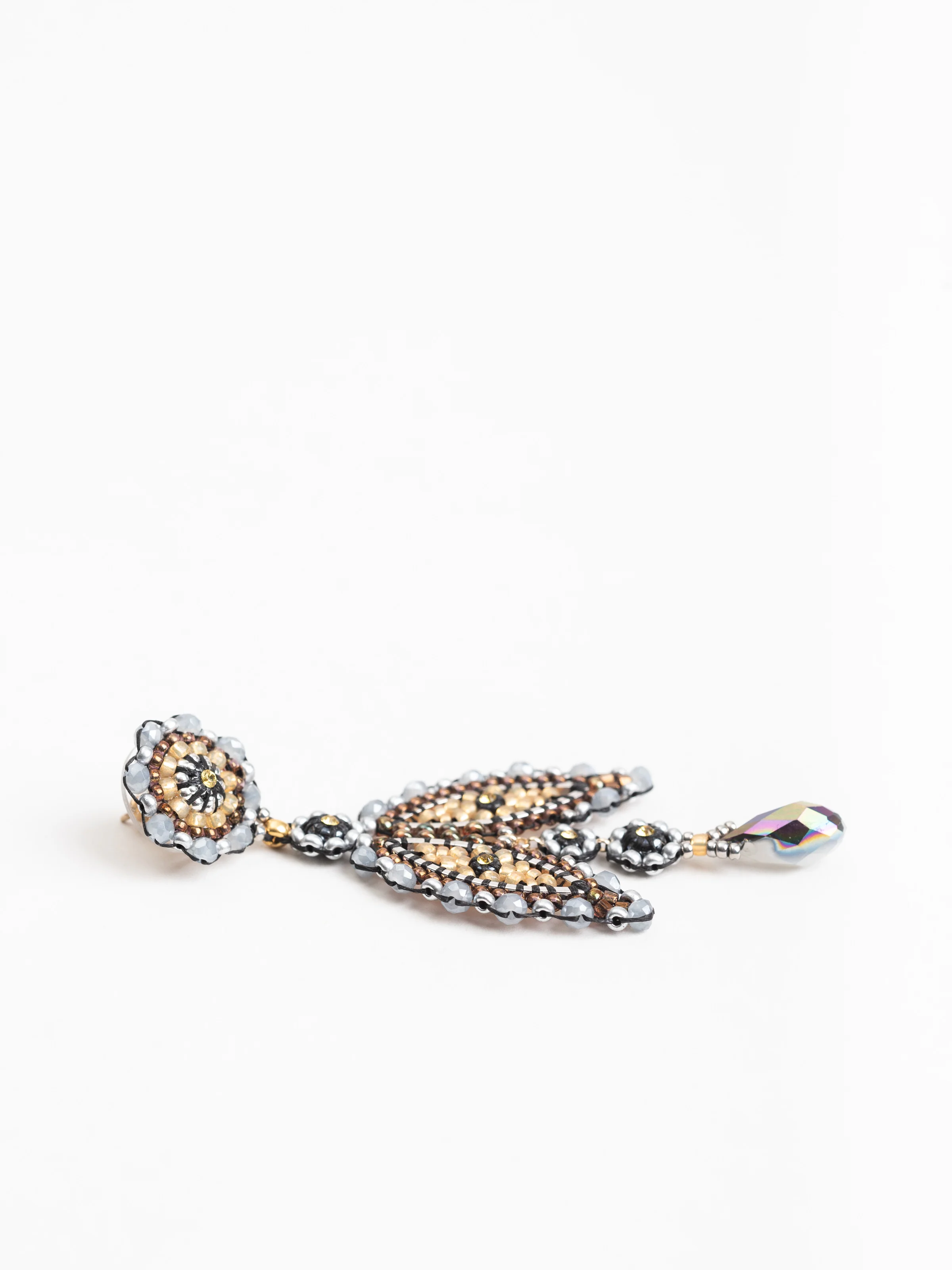 labradorite & silver miyuki bead earrings - Image 3