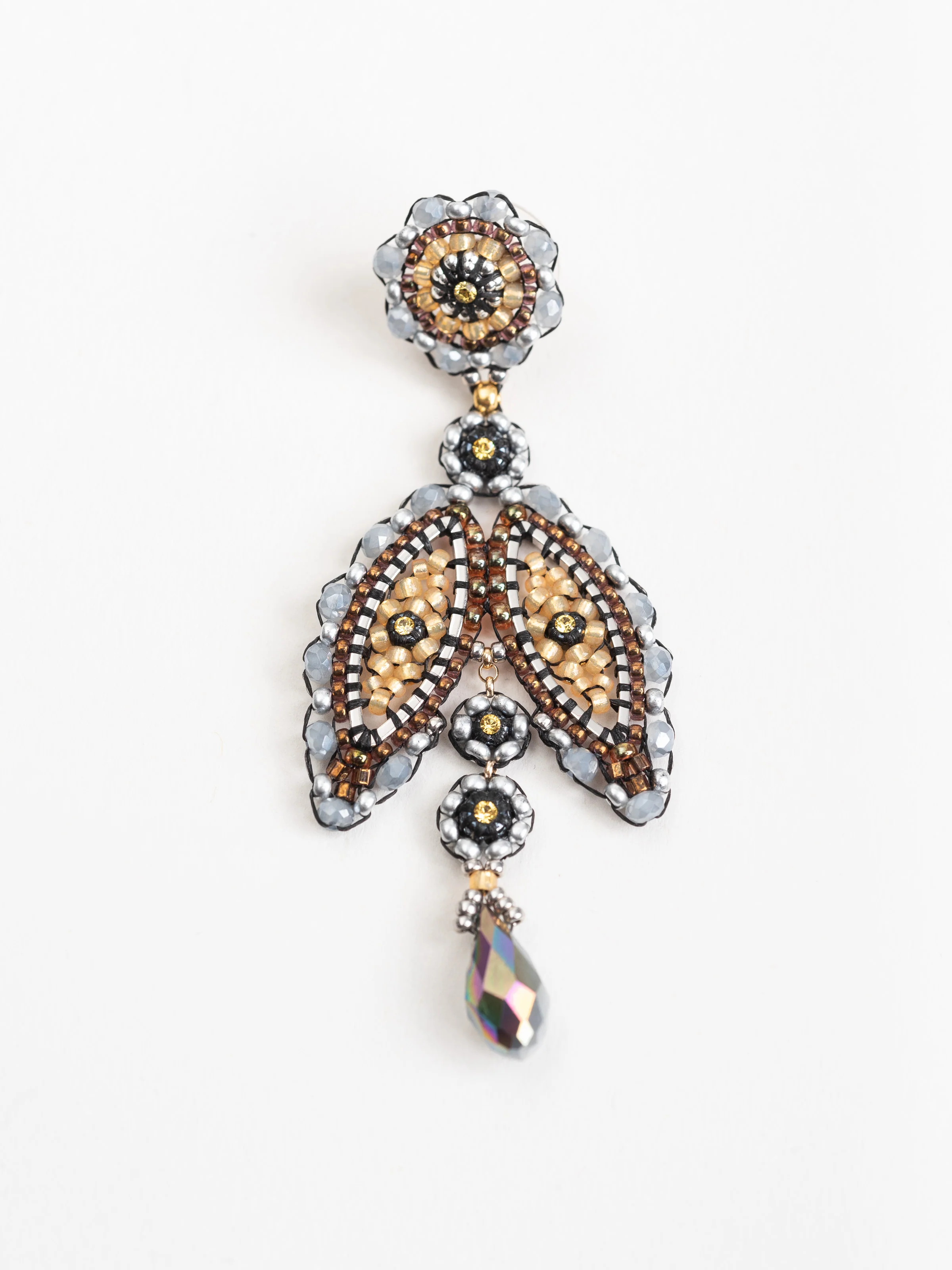 labradorite & silver miyuki bead earrings - Image 4