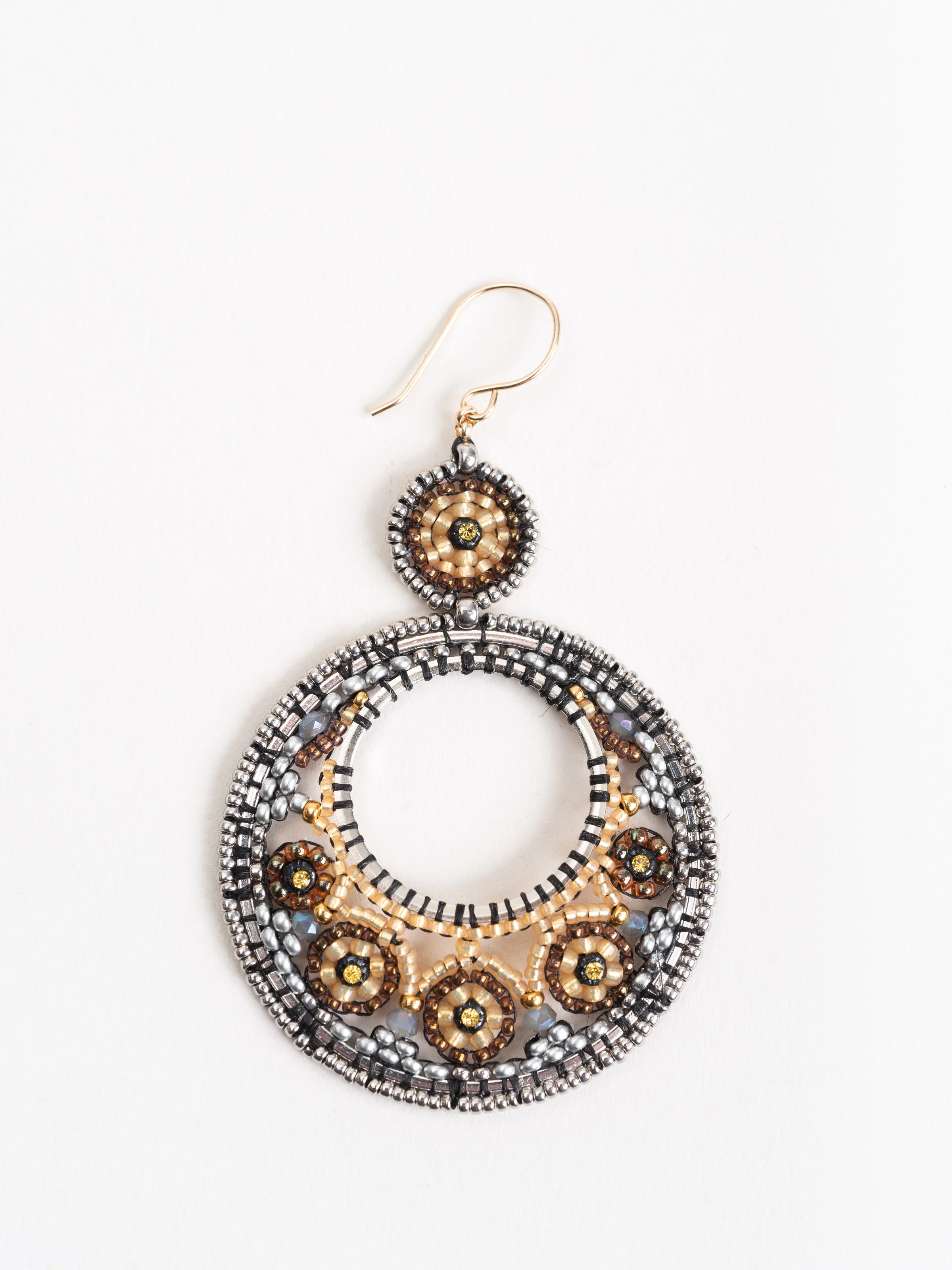 round labradorite & miyuki bead earrings - Image 2