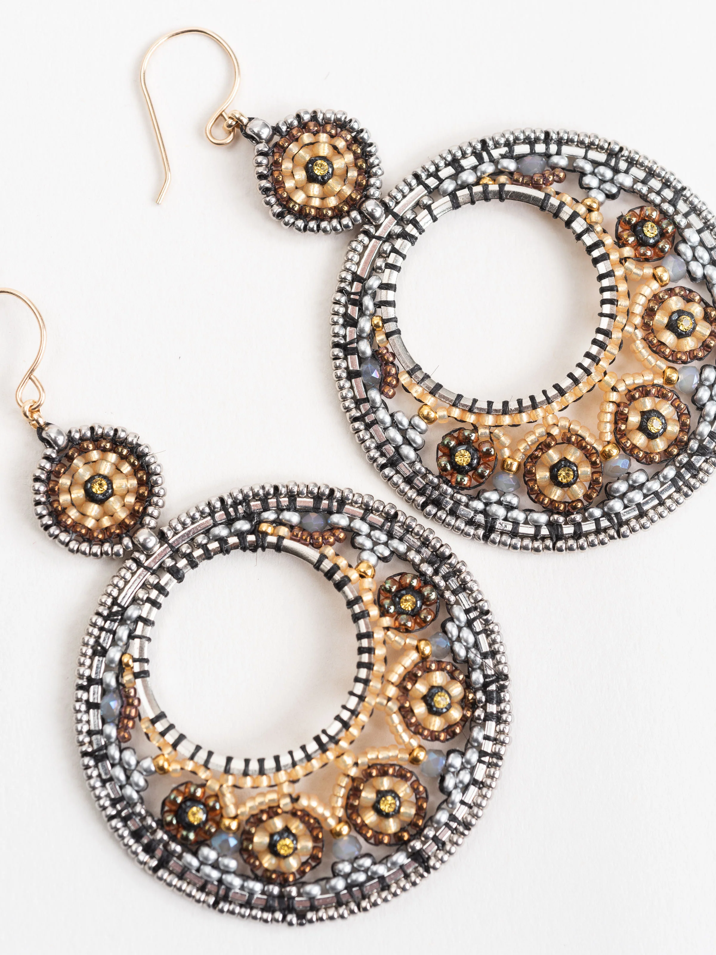 round labradorite & miyuki bead earrings - Image 3