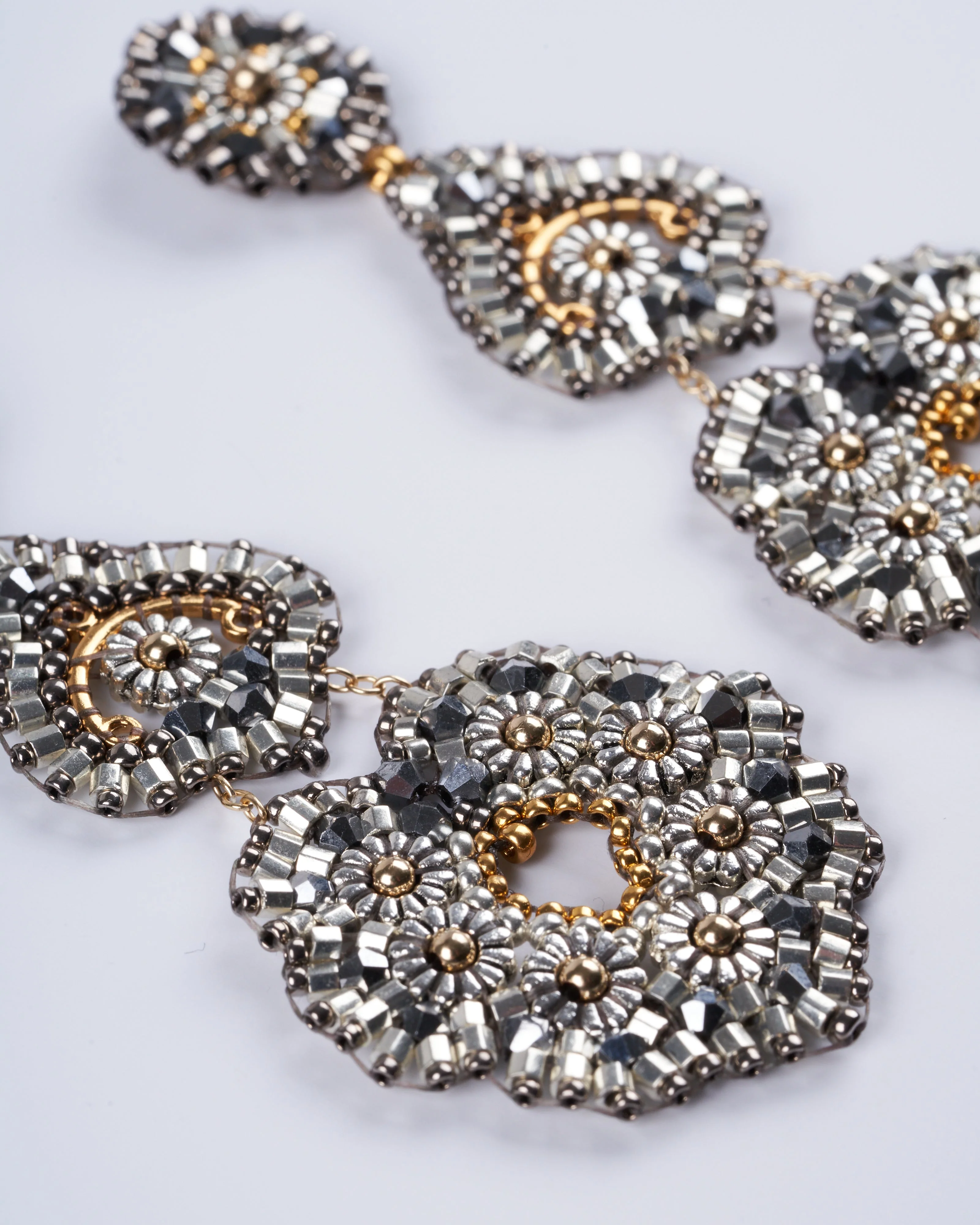 silver and gold tri-drop heart shape - Image 2