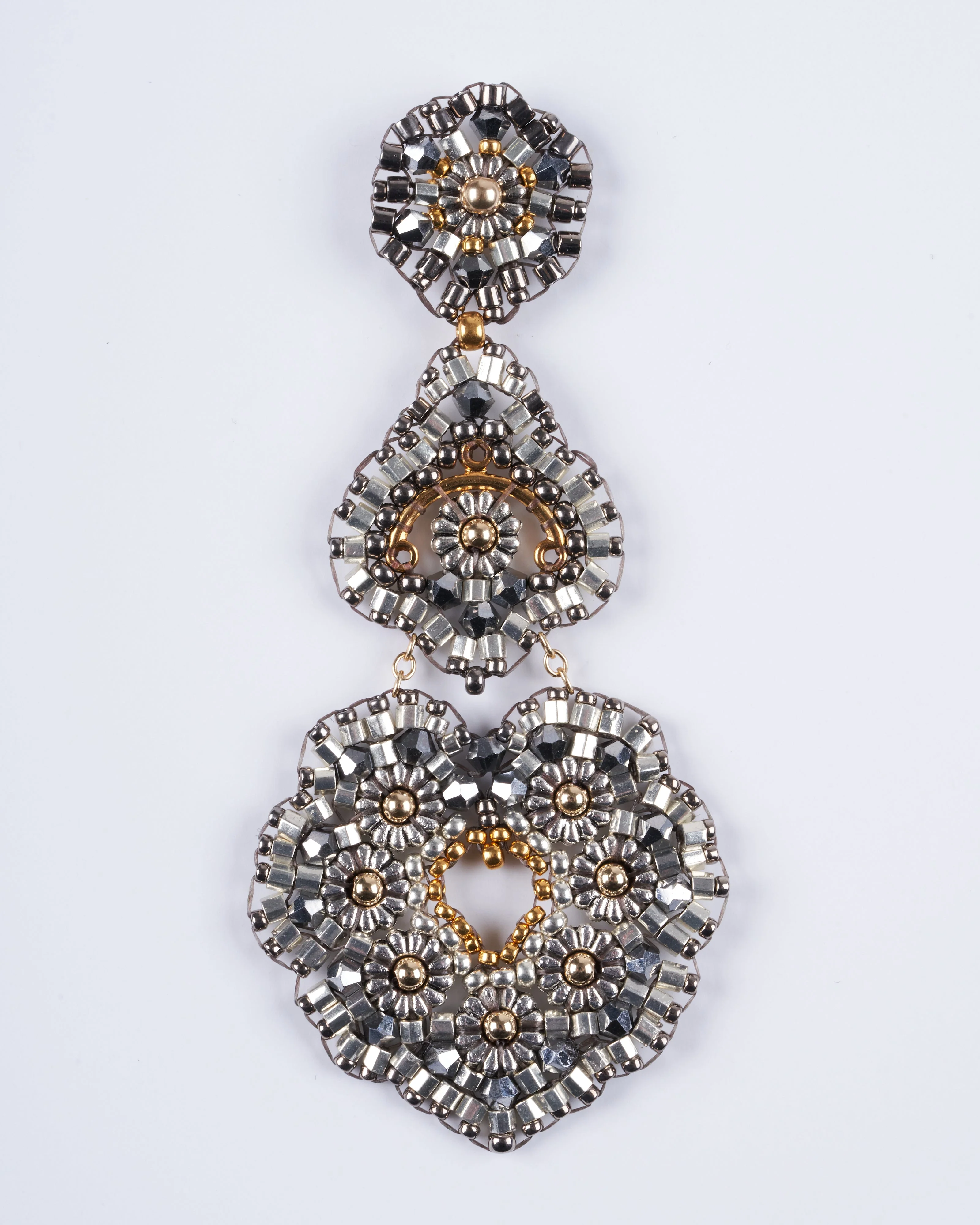 silver and gold tri-drop heart shape - Image 5