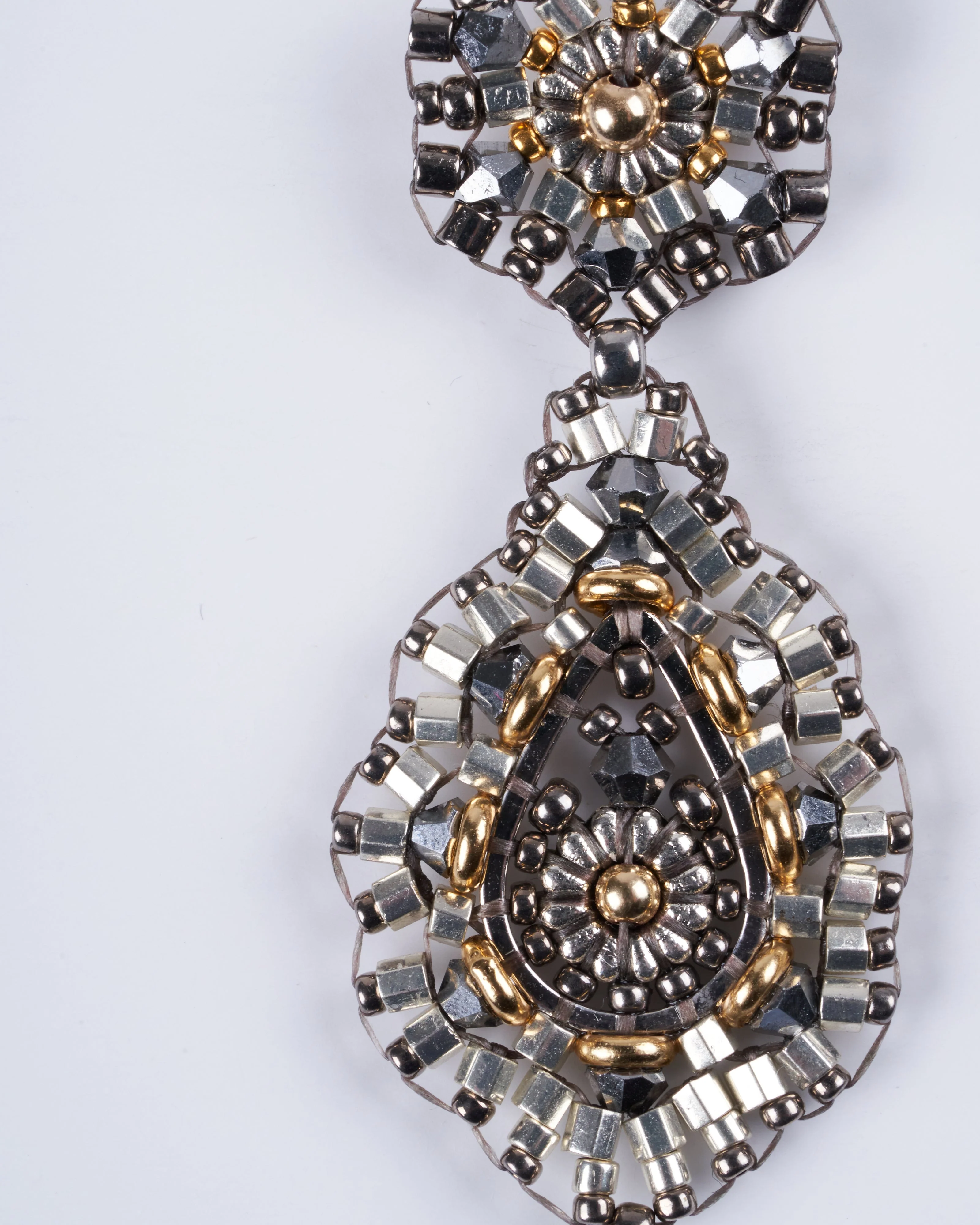 silver and gold post drop earrings - Image 3
