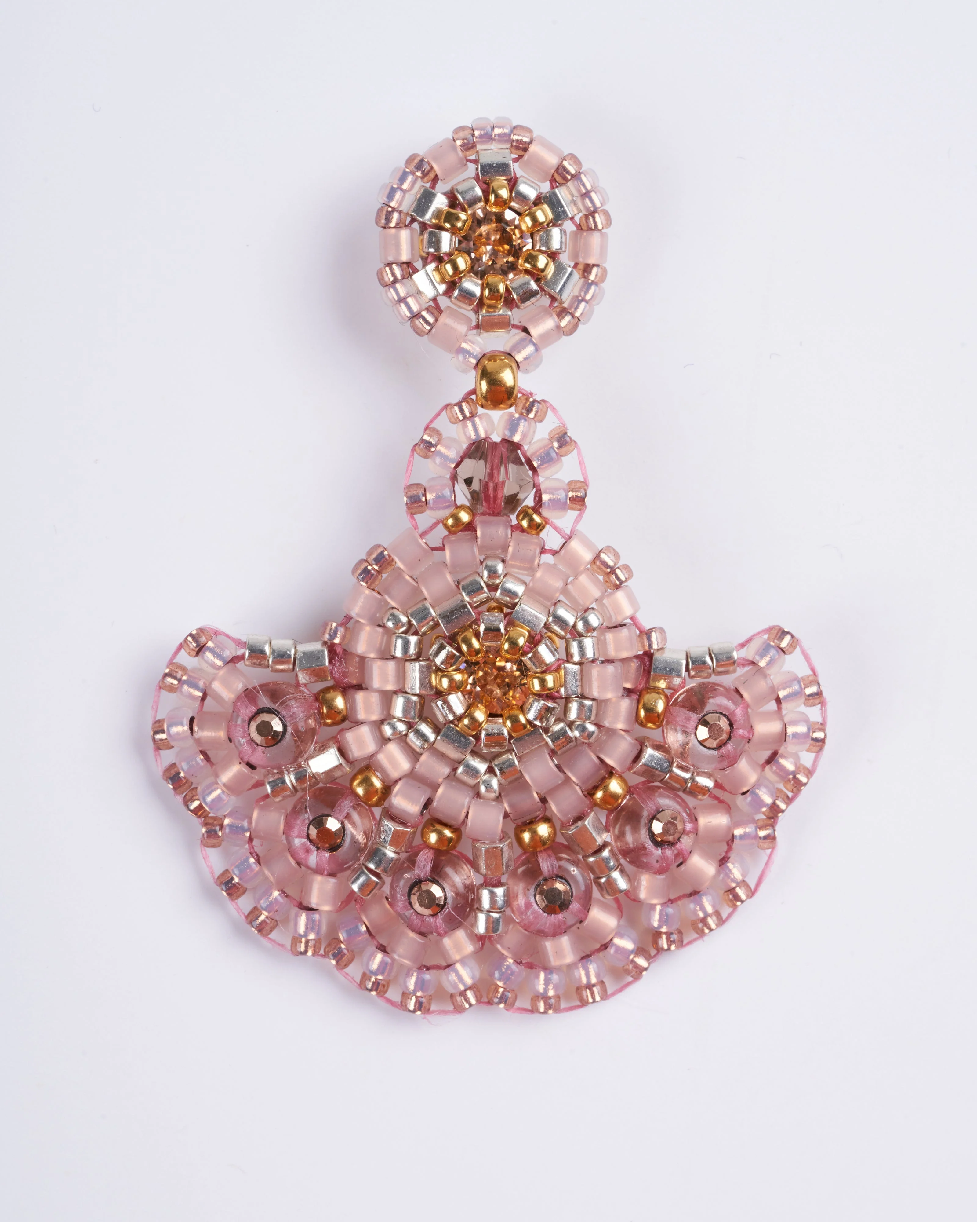 gold post fan with pink and gold - Image 2