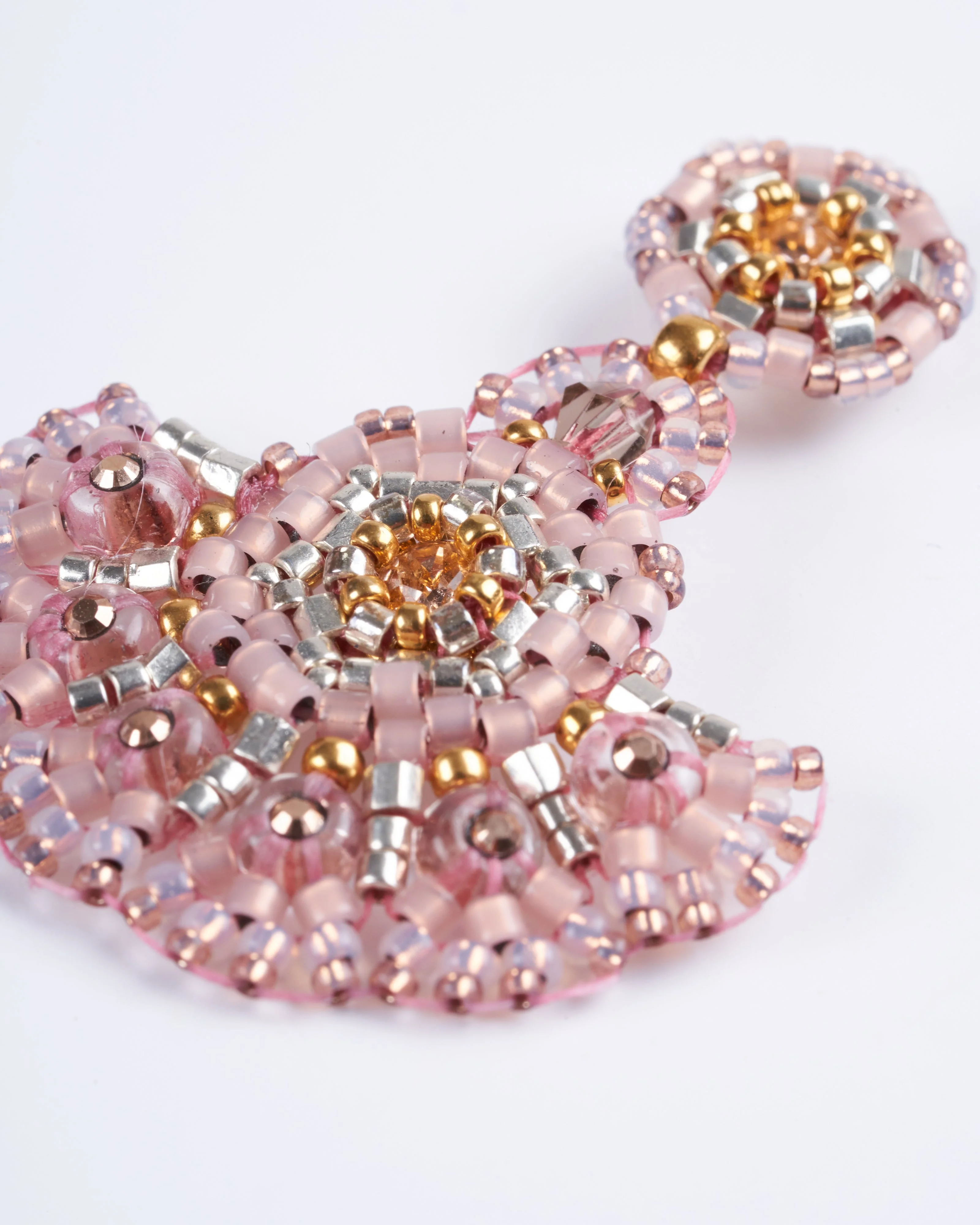gold post fan with pink and gold - Image 3
