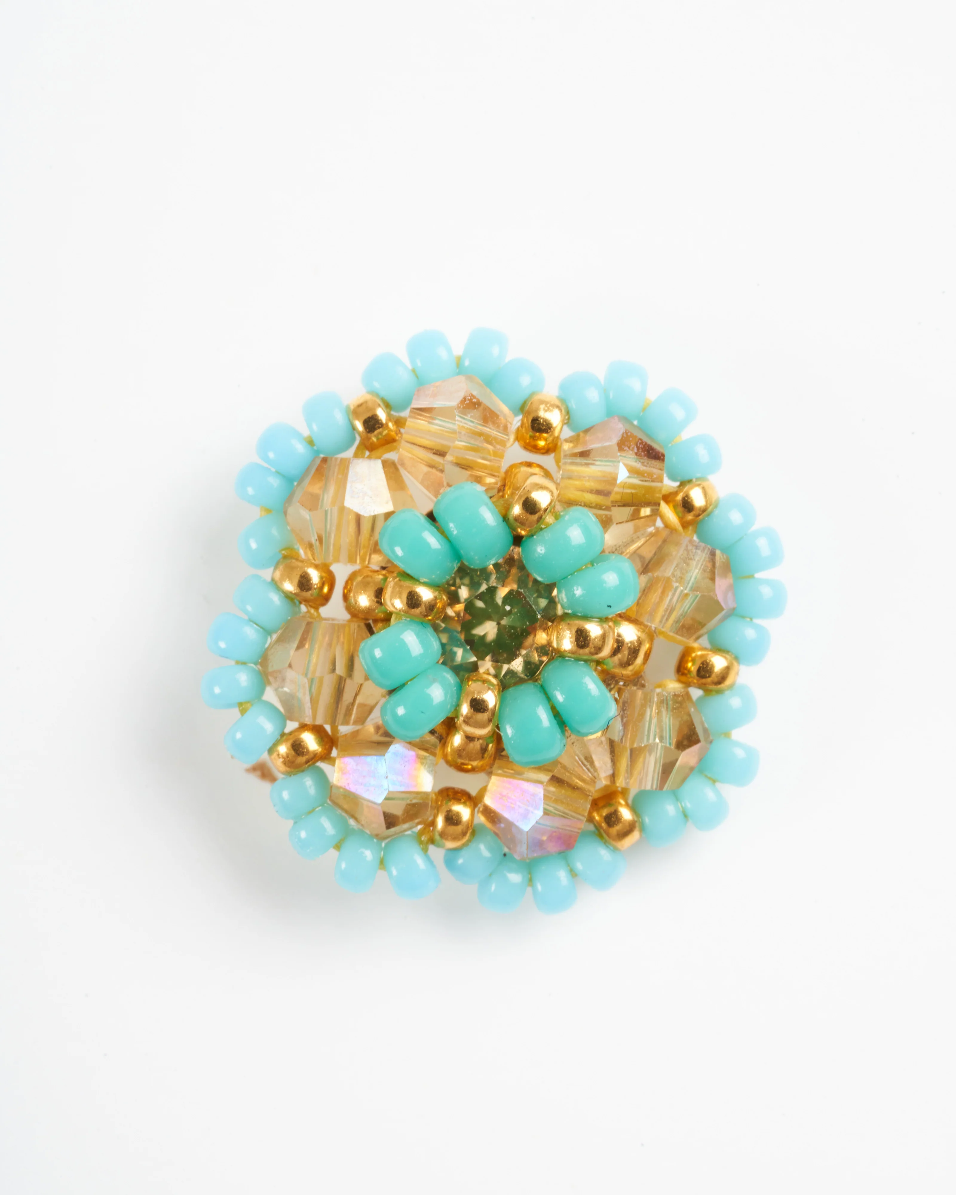 swarovski/miyuki stud earrings - blue/gold - Image 3